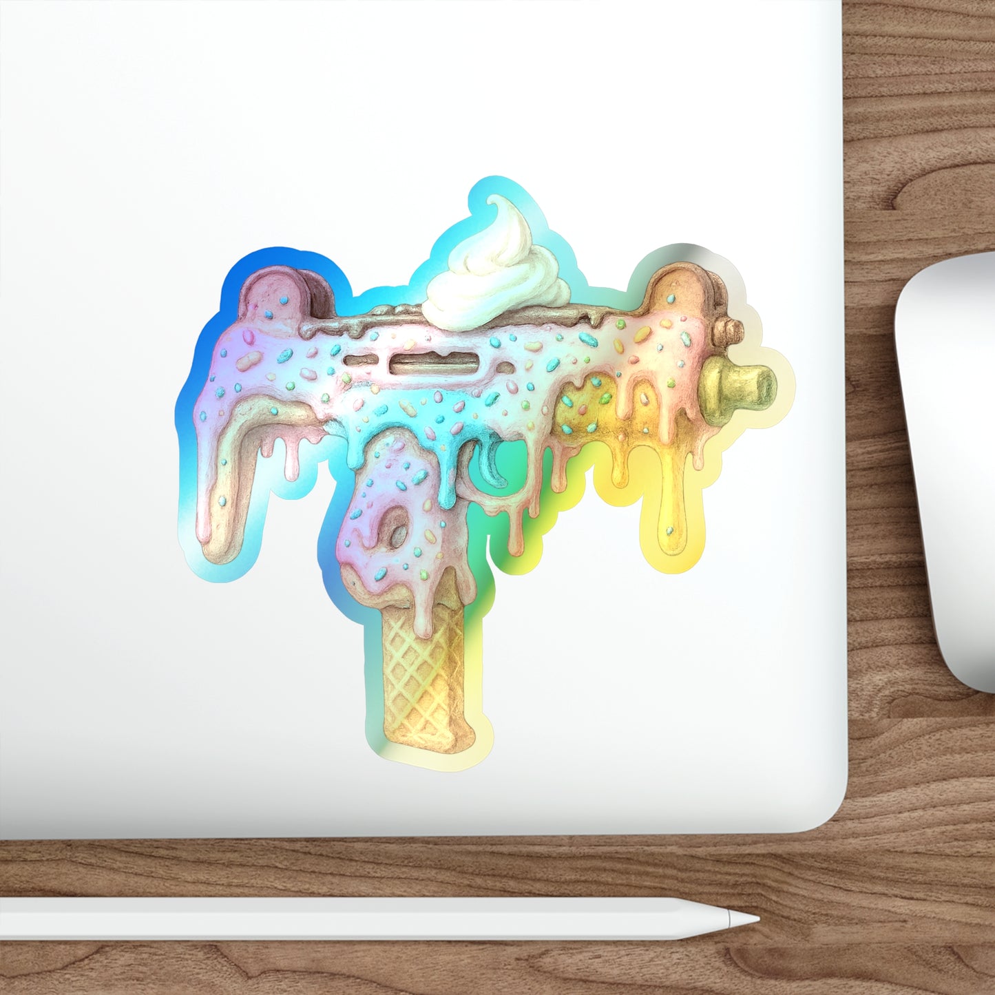 Sweet Treat Uzi - Holographic Die-Cut Sticker