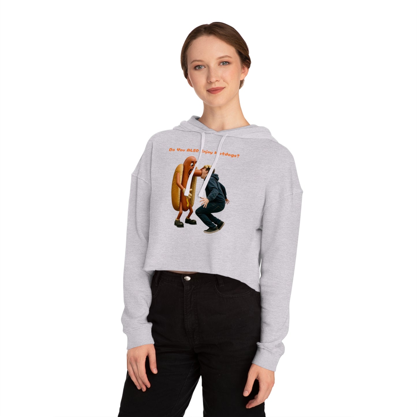 Man Eats Hotdog! - Cropped Hoodie
