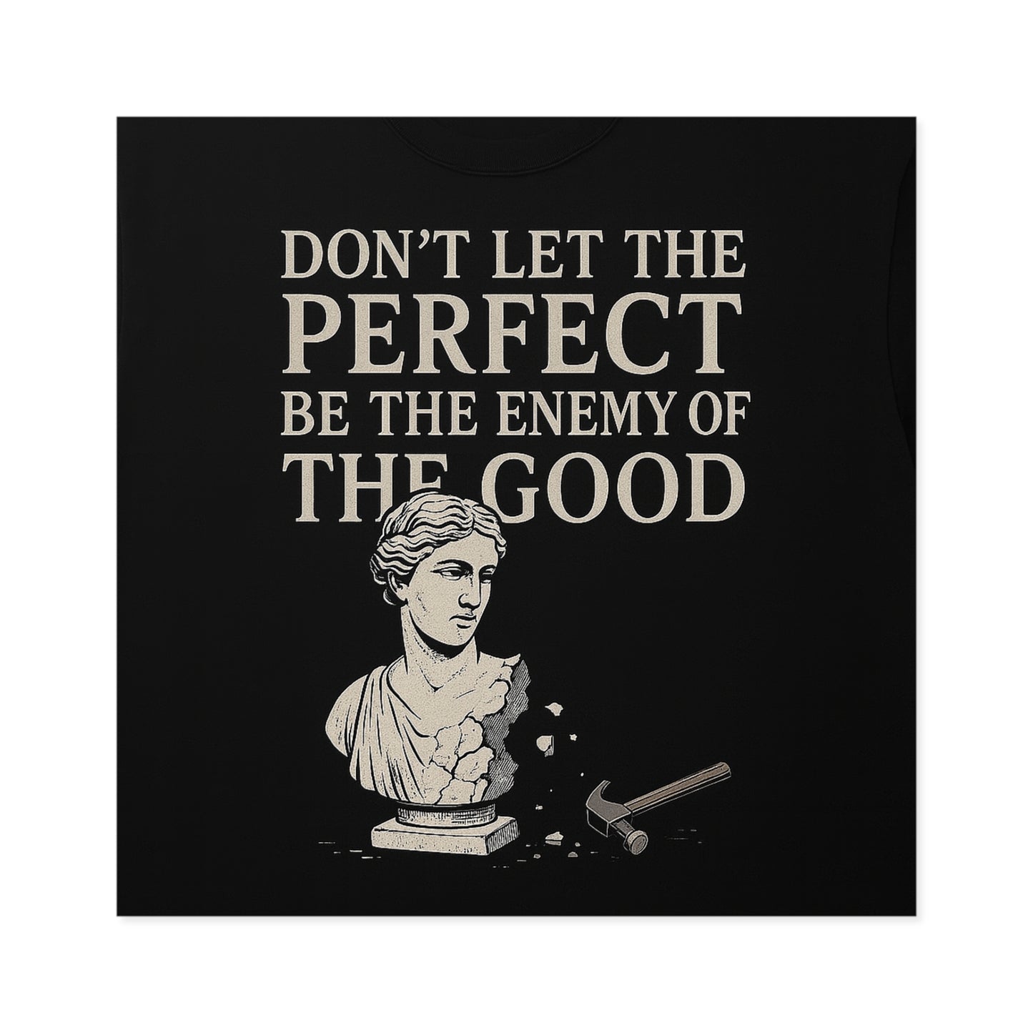 Enemy of the good - Square Stickers, Motivational Art Decals, Unique Gifts for Students, Office Decor, Self-Improvement Reminder