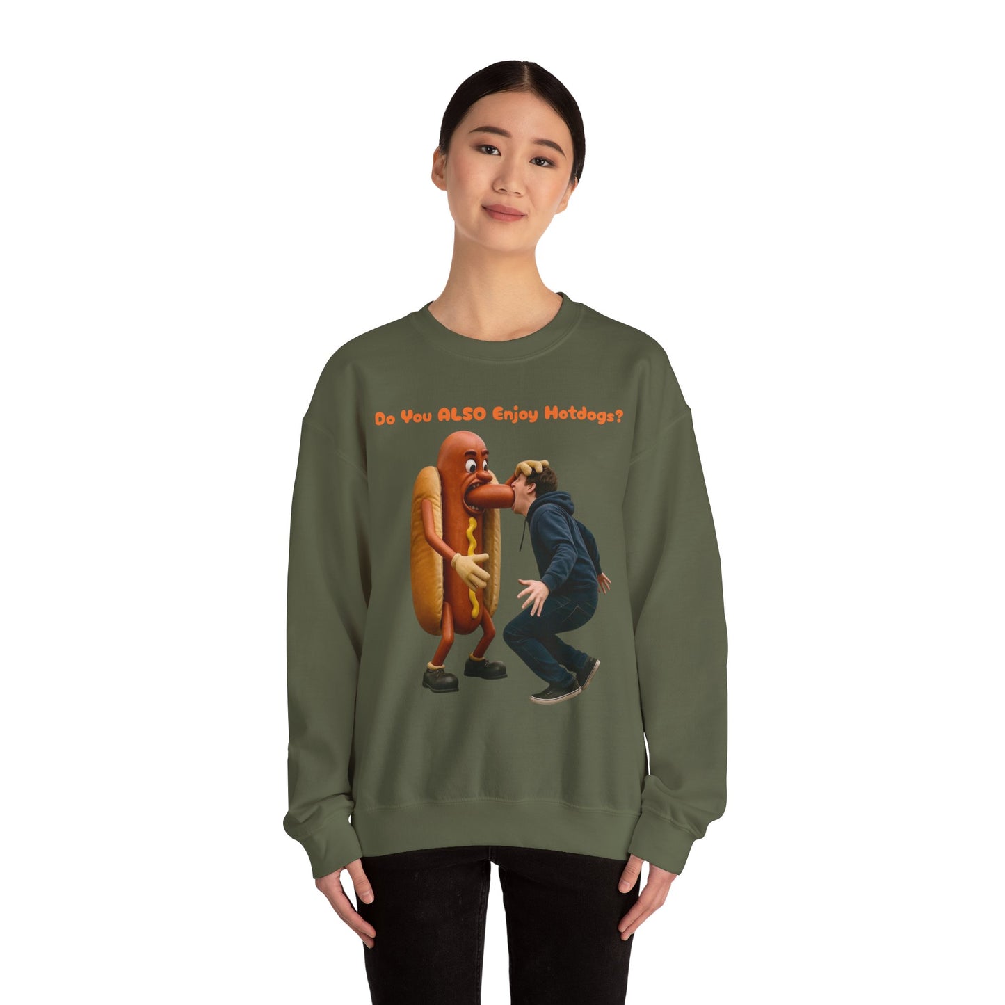 Man Eats Hotdog! - Unisex Heavy Blend Crewneck Sweatshirt