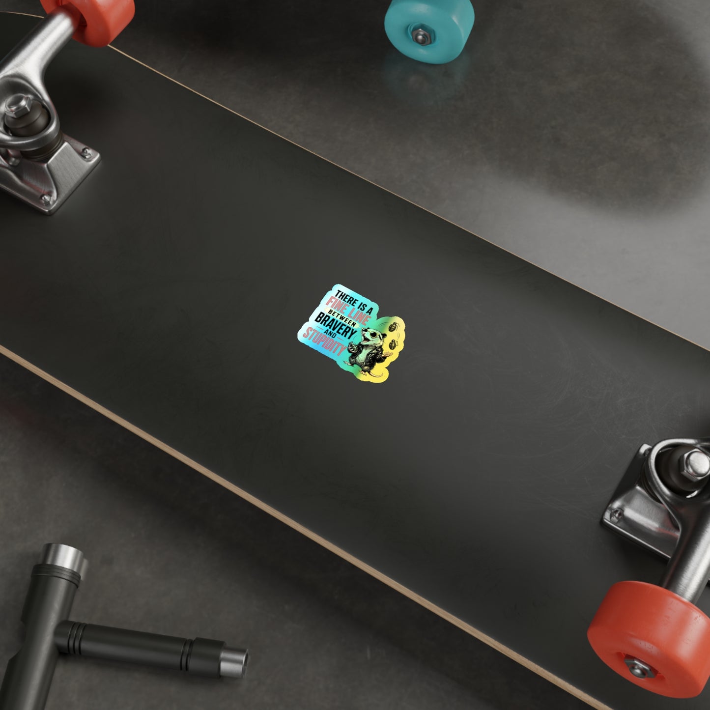 Fine Line to Stupidity - Holographic Die-cut Stickers