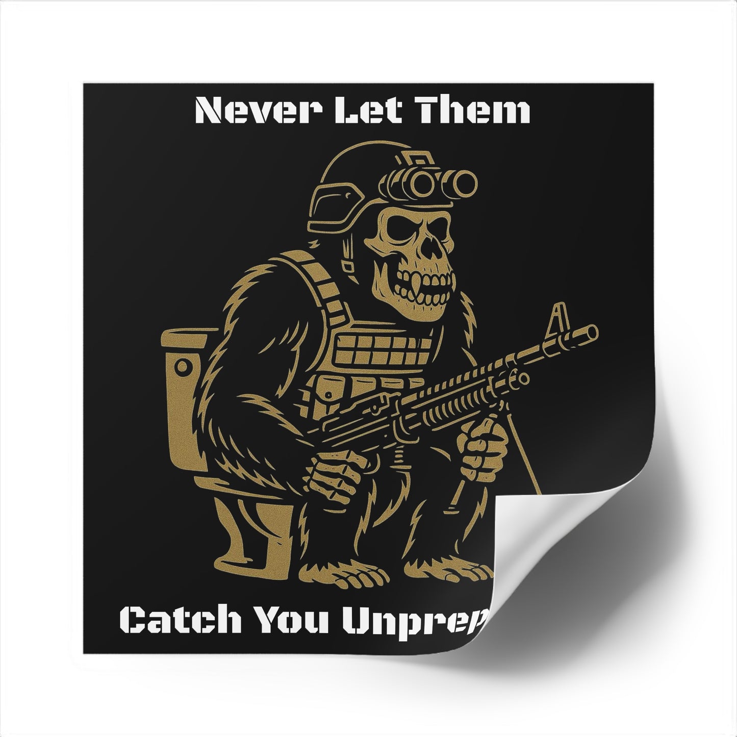 Humorous Military Gorilla Stickers, Funny Gifts for Men, Tactical Decor, Unique Wall Art, Cool Stickers for Outdoor Enthusiasts