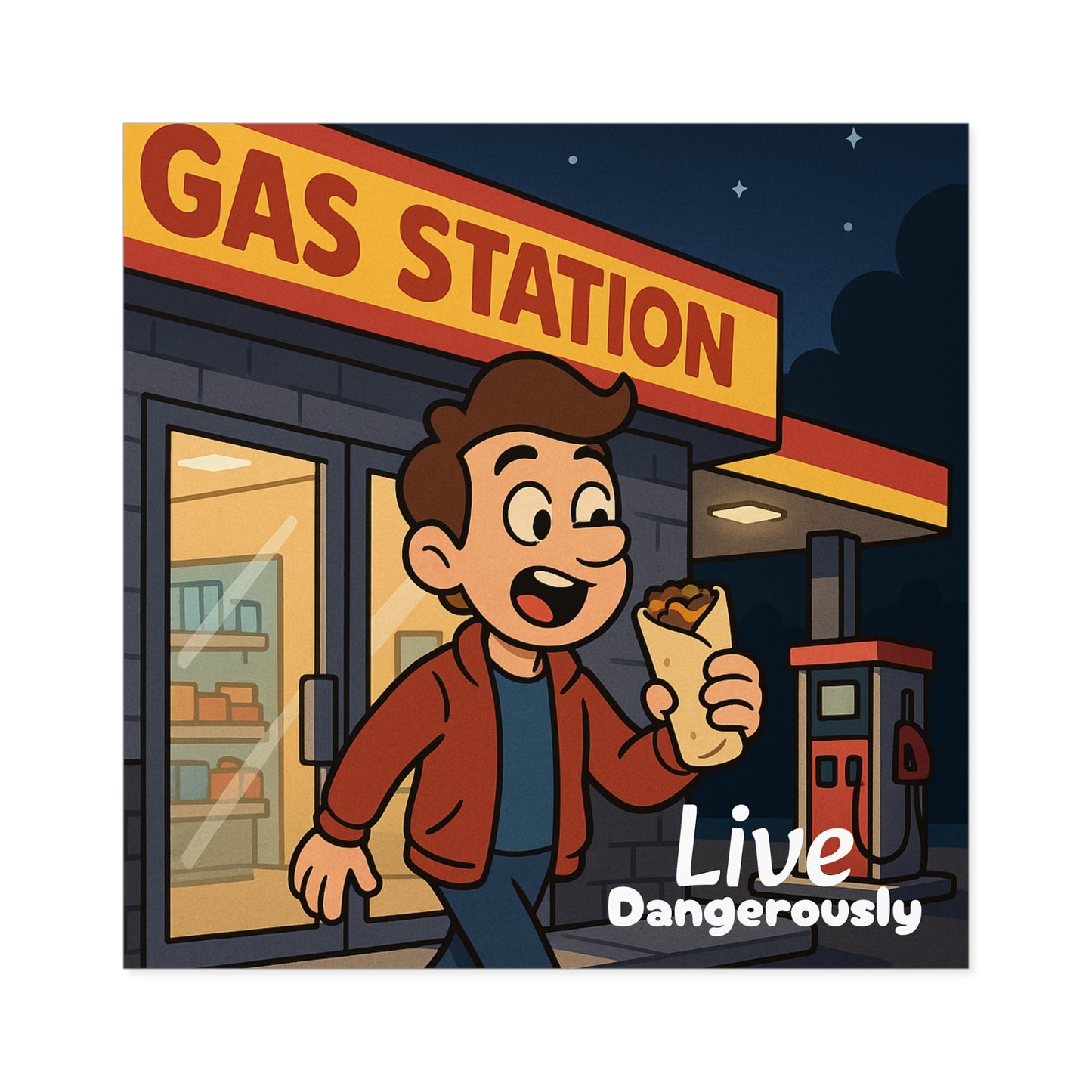 Live Dangerously - Square Stickers