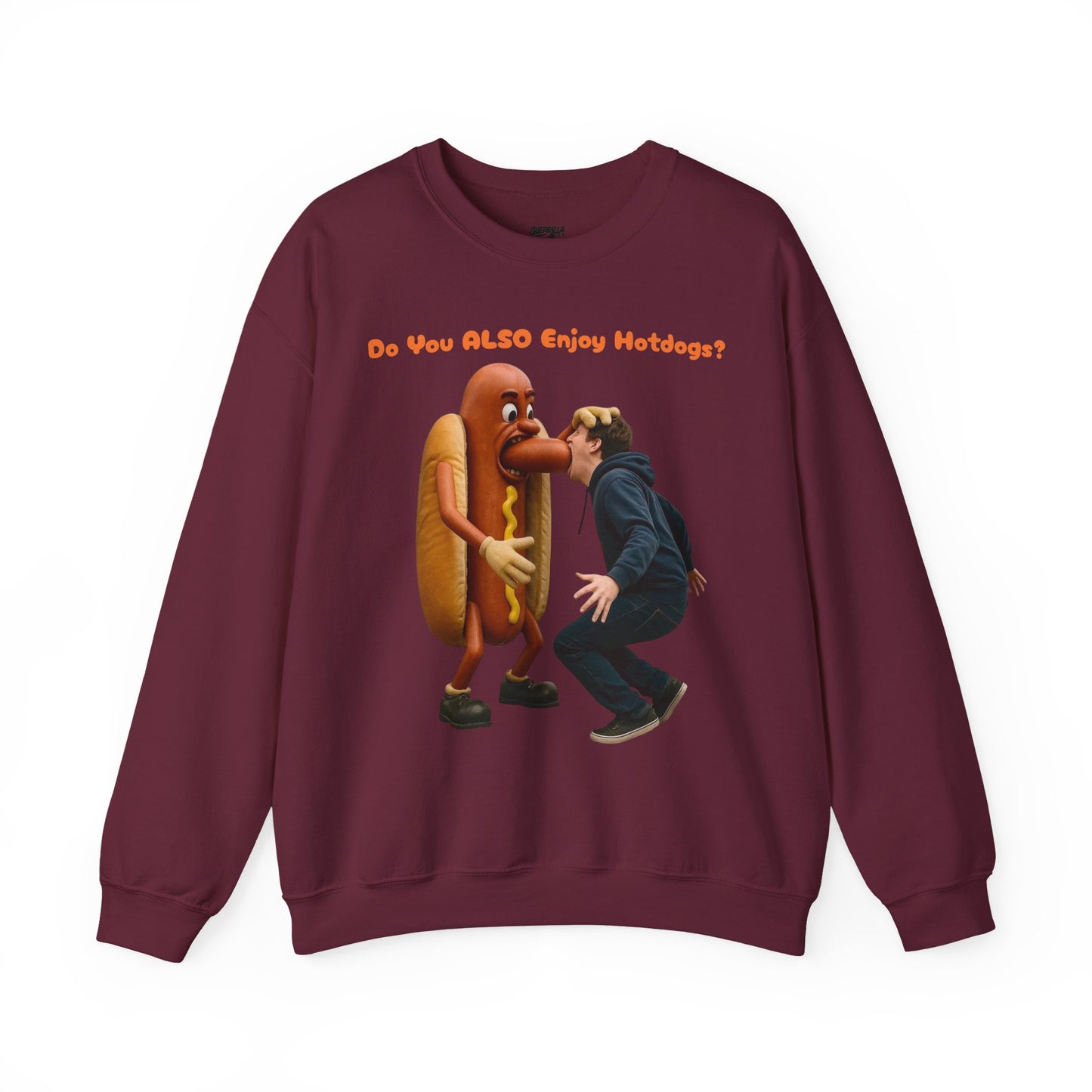 Man Eats Hotdog! - Unisex Heavy Blend Crewneck Sweatshirt