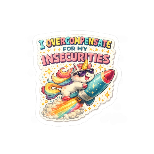 I Overcompensate - Kiss-Cut Vinyl Decals