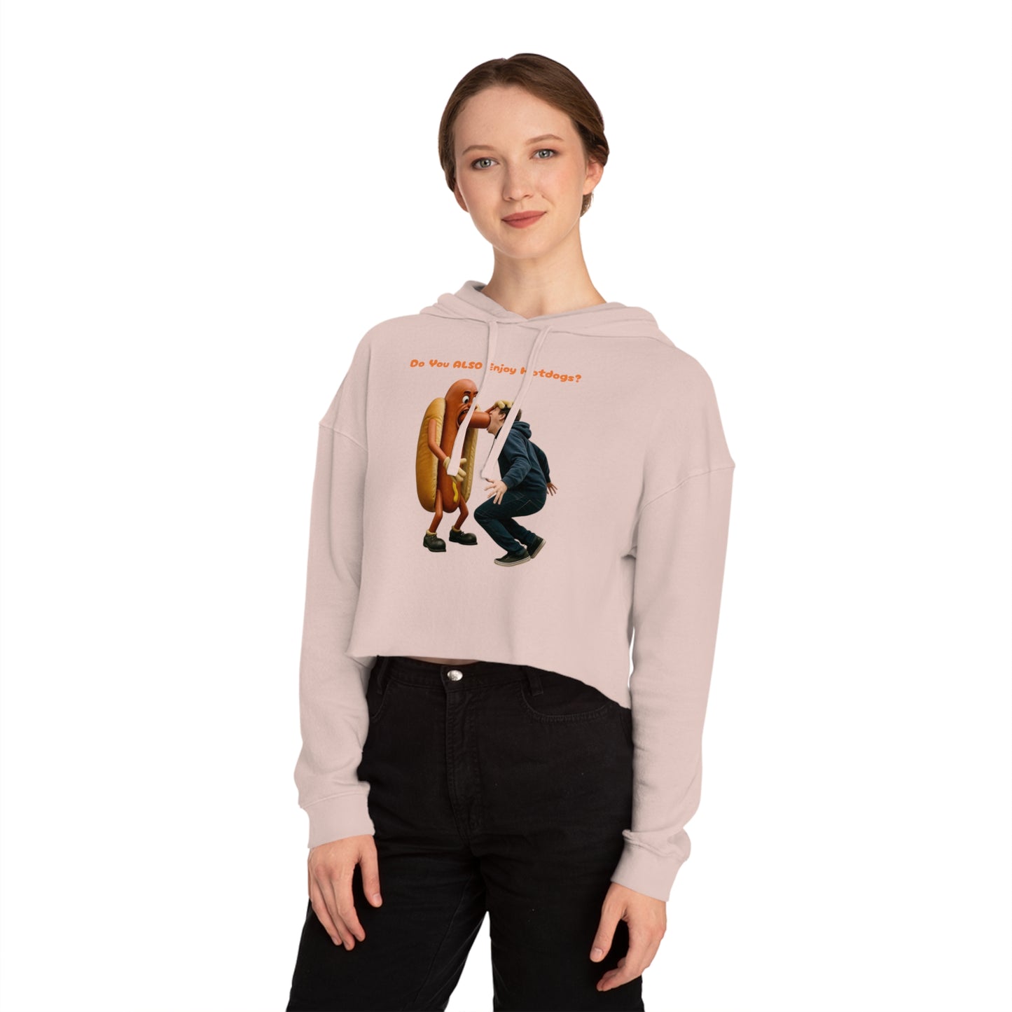 Man Eats Hotdog! - Cropped Hoodie