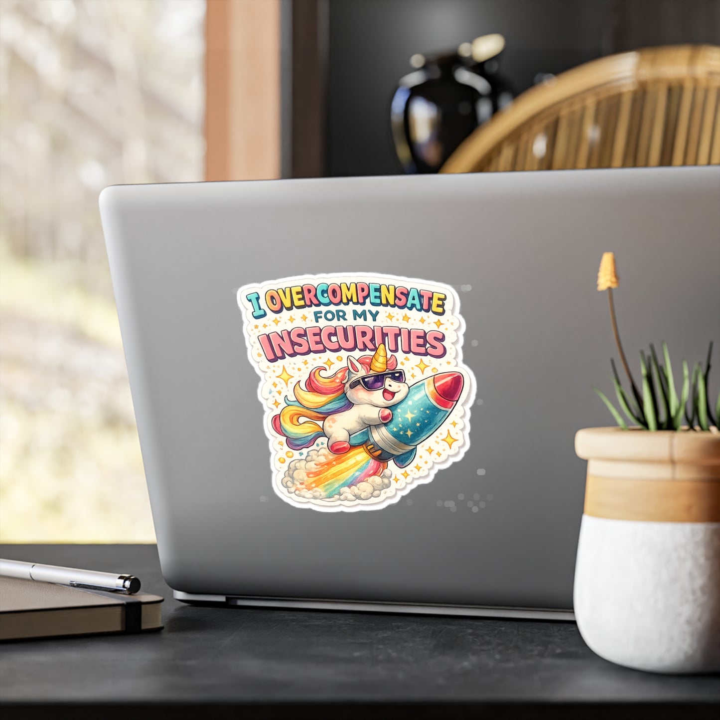 I Overcompensate - Kiss-Cut Vinyl Decals