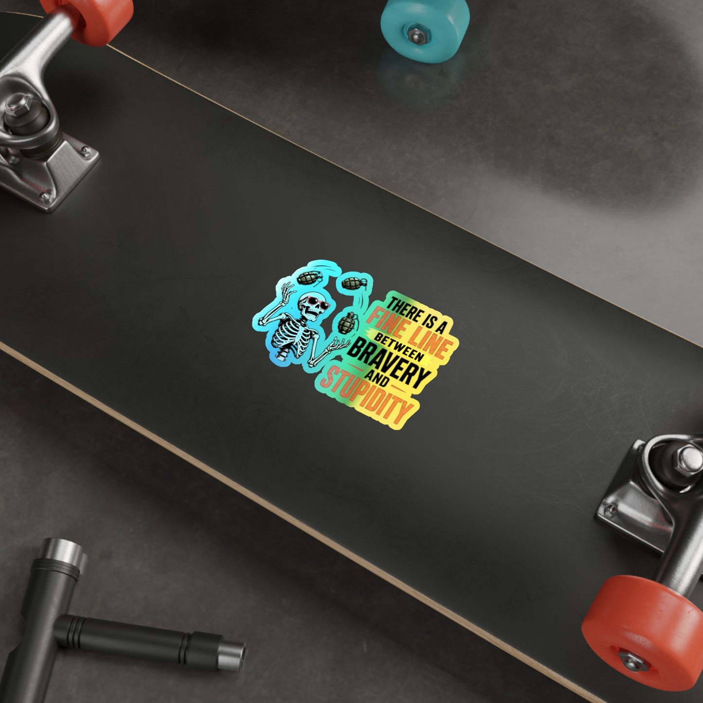 Fine Line to Stupidity - Holographic Die-cut Stickers