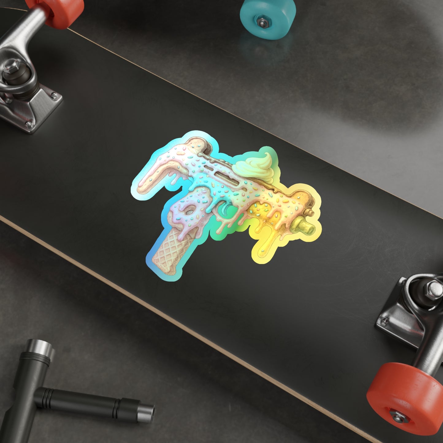 Sweet Treat Uzi - Holographic Die-Cut Sticker