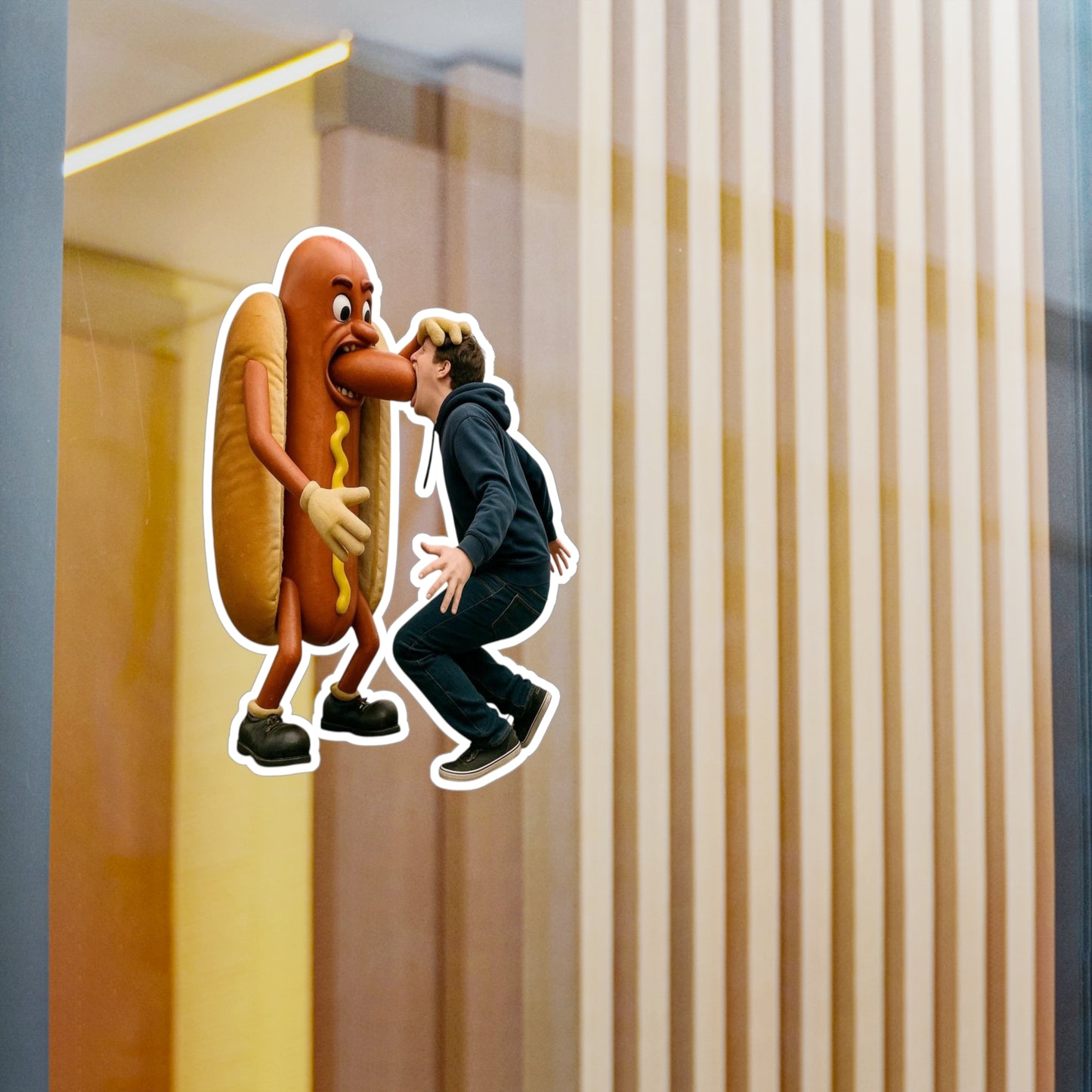 Man Eats Hotdog! -  Kiss-Cut Vinyl Decals