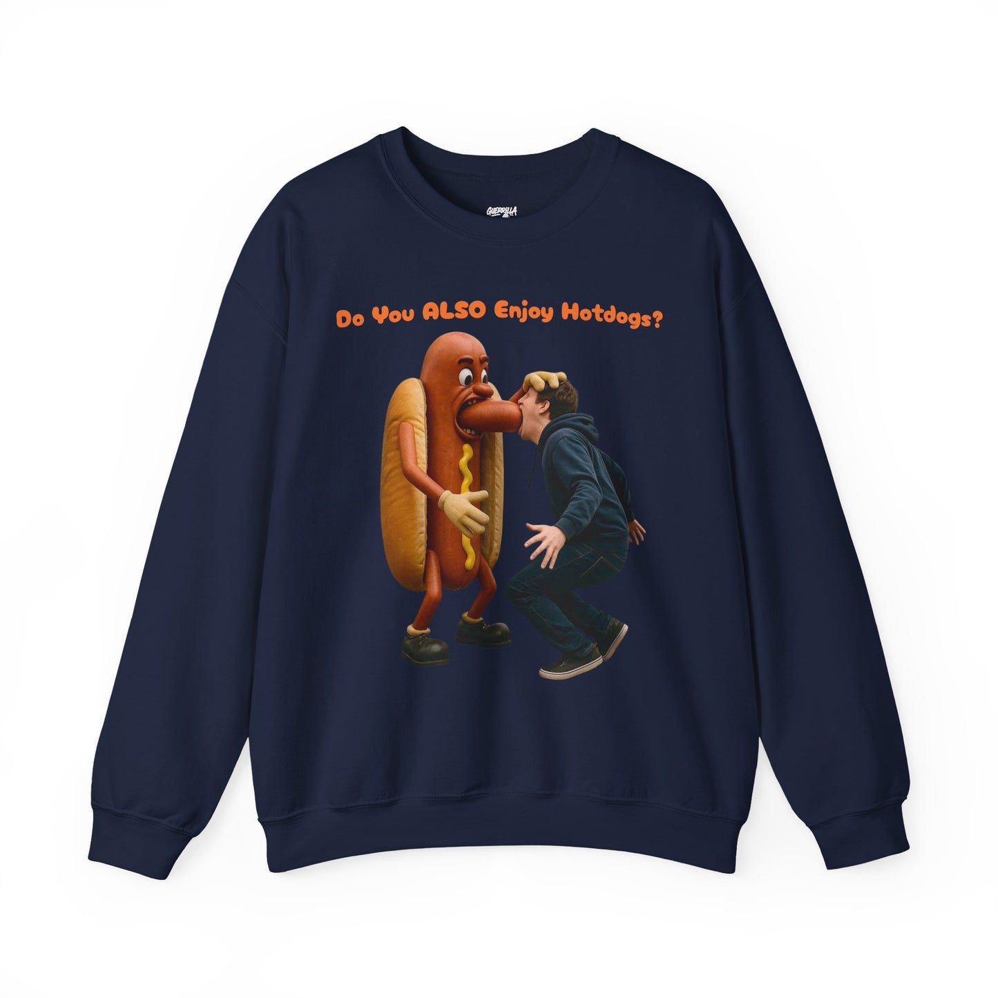 Man Eats Hotdog! - Unisex Heavy Blend Crewneck Sweatshirt