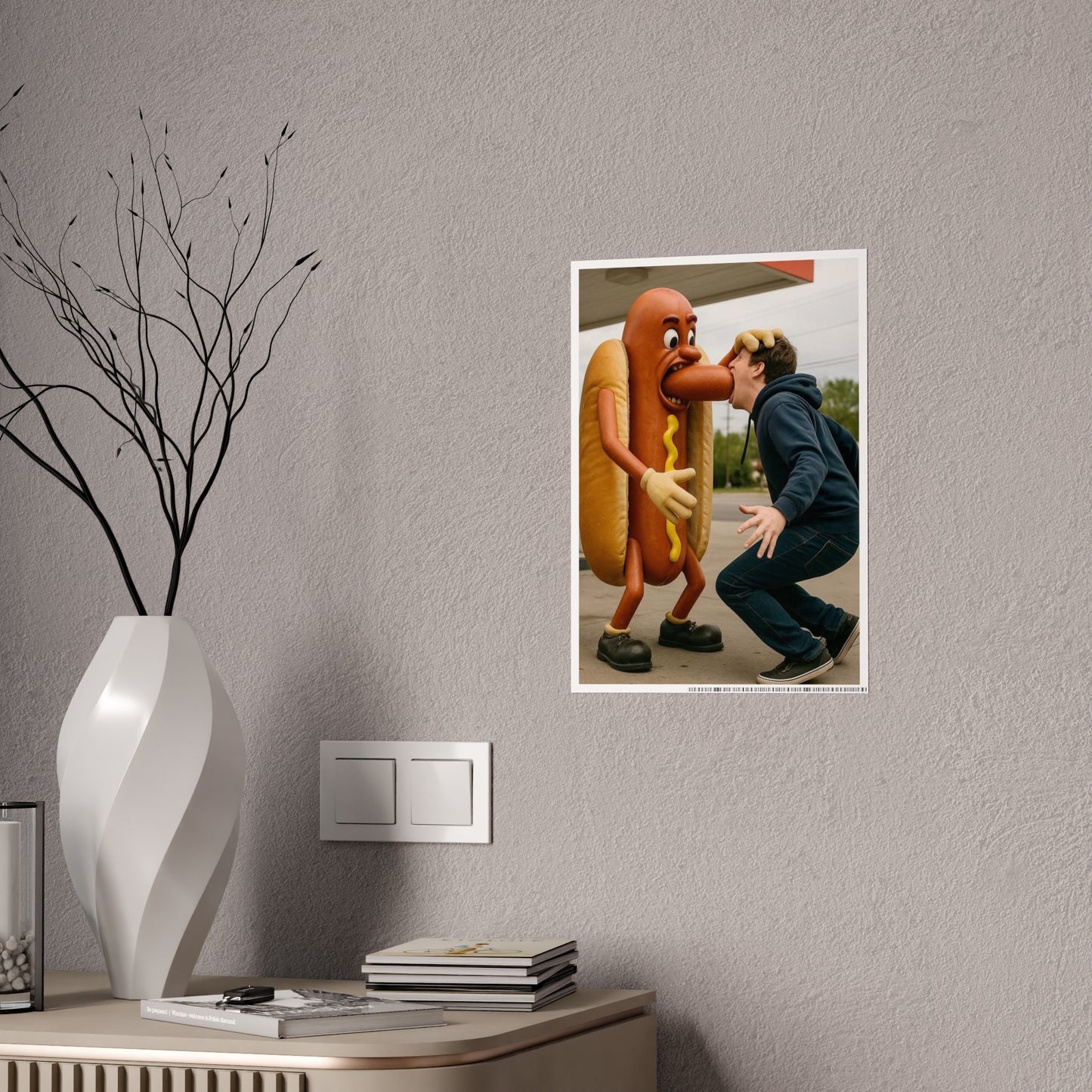 Man Eats Hotdog! - Gloss Posters