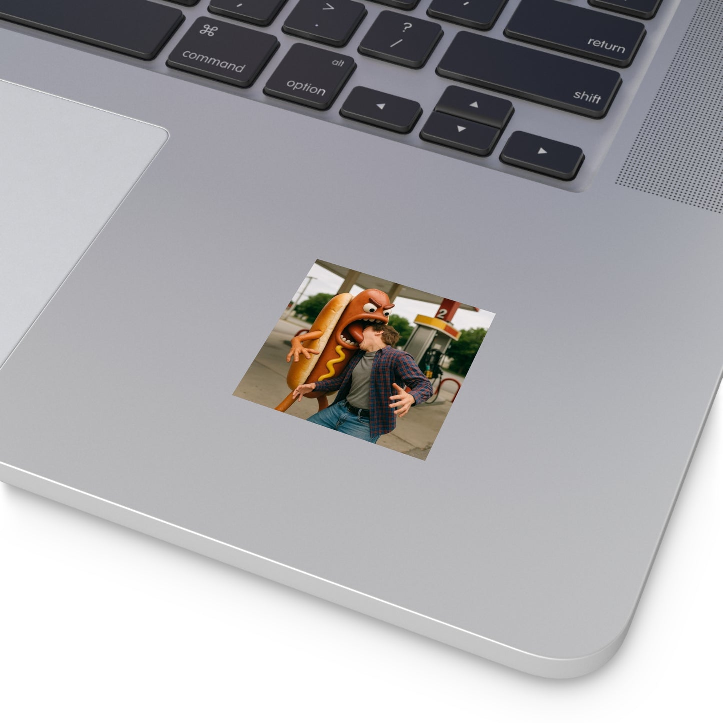Hotdog Eats Man! - Square Stickers