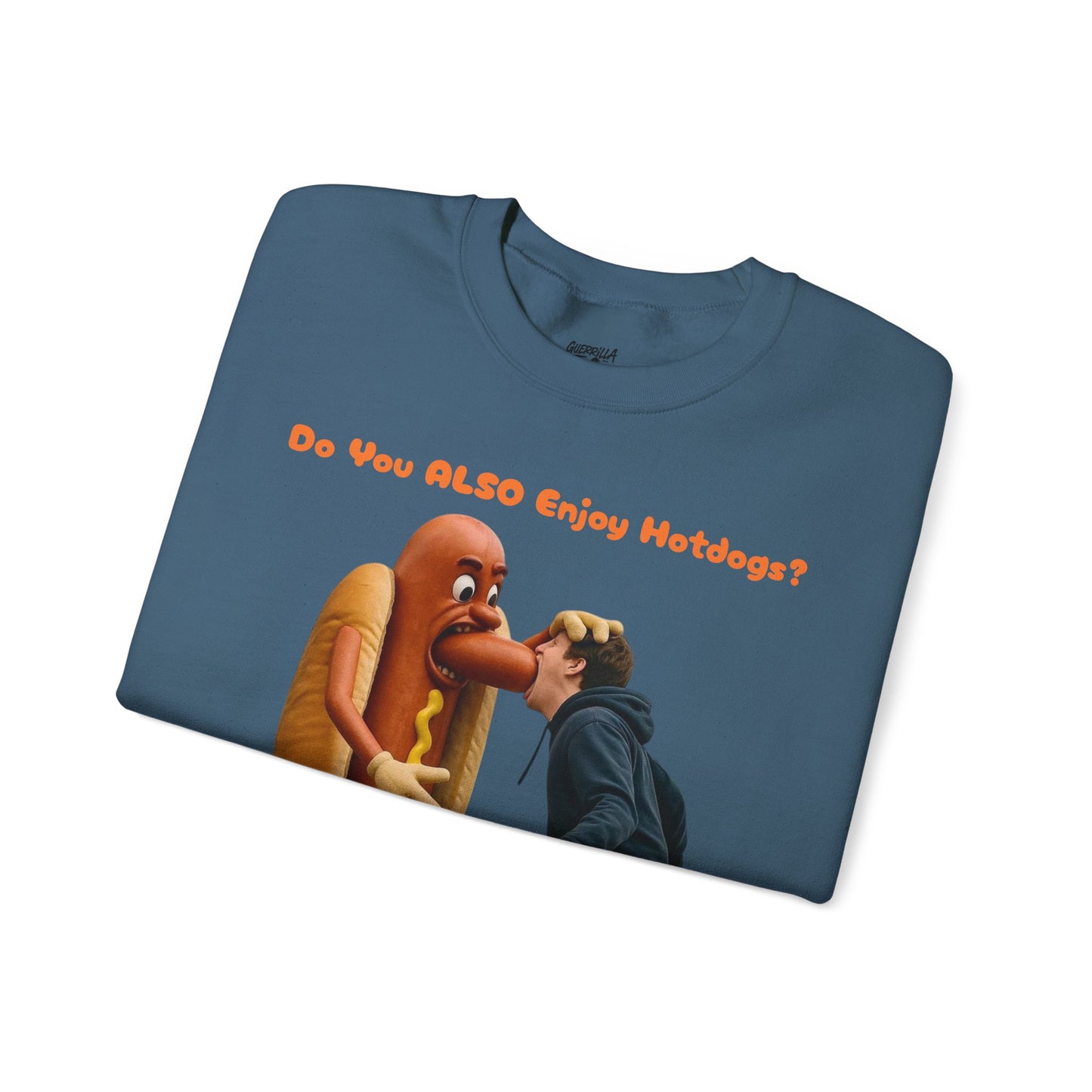 Man Eats Hotdog! - Unisex Heavy Blend Crewneck Sweatshirt