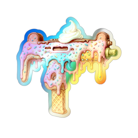 Sweet Treat Uzi - Holographic Die-Cut Sticker