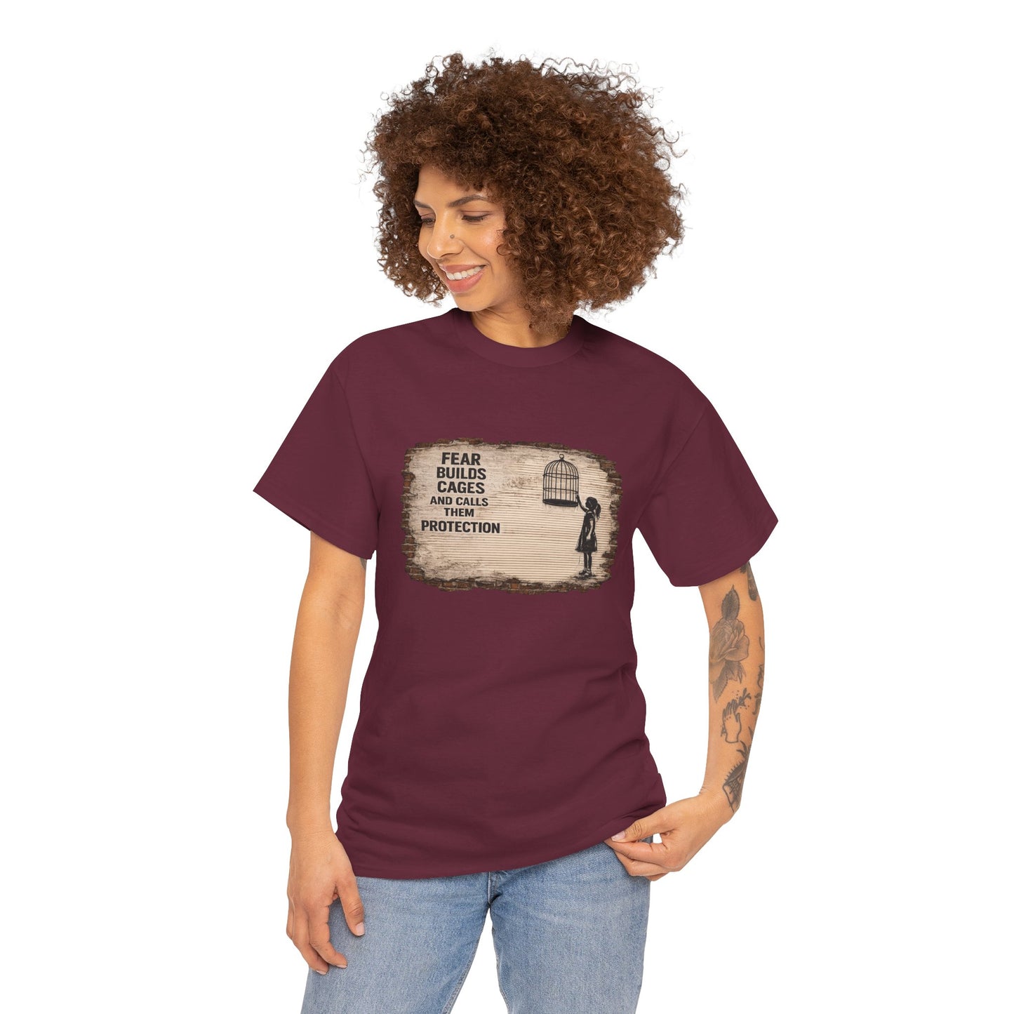 Fear Builds Cages - Unisex Heavy Cotton Tee