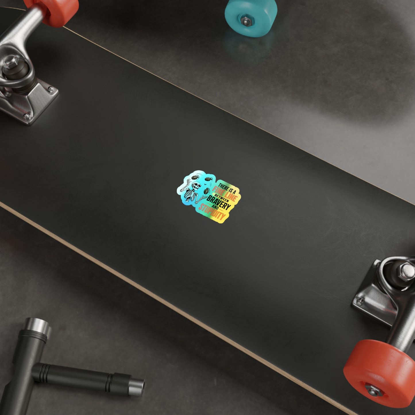 Fine Line to Stupidity - Holographic Die-cut Stickers