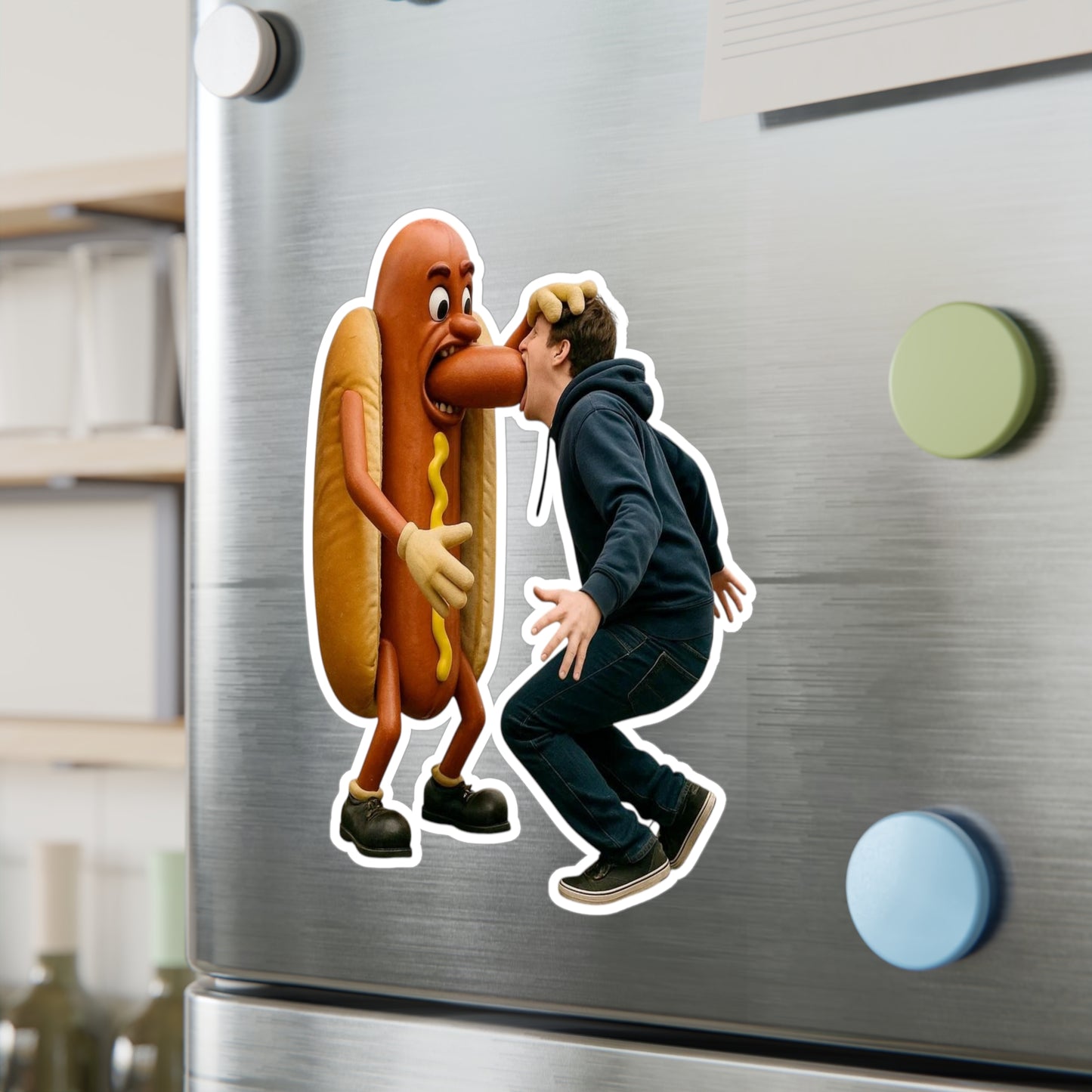 Man Eats Hotdog! -  Kiss-Cut Vinyl Decals