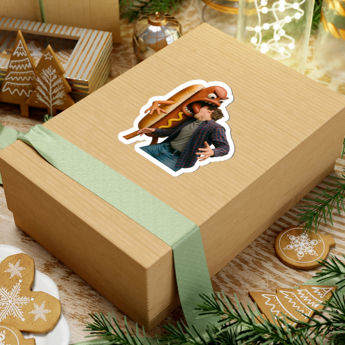 Hotdog Eats Man! - Kiss-Cut Stickers