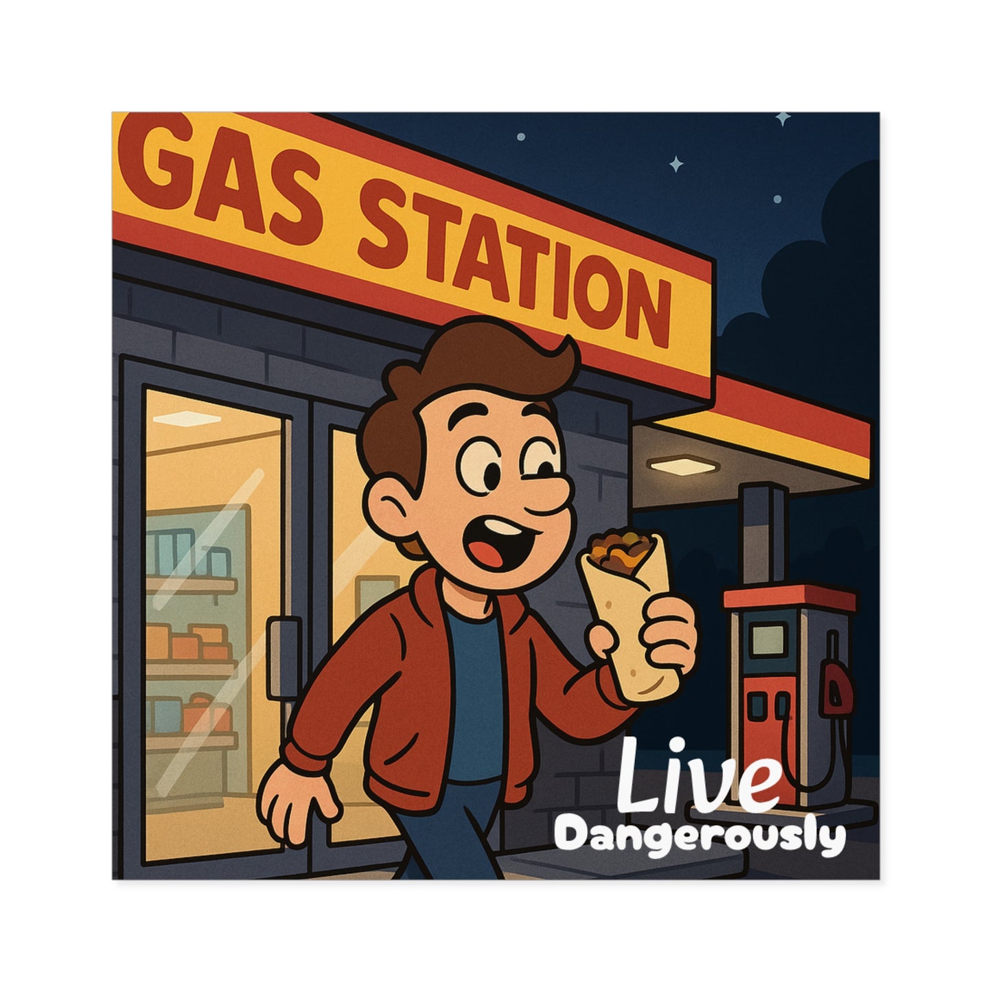 Live Dangerously - Square Stickers
