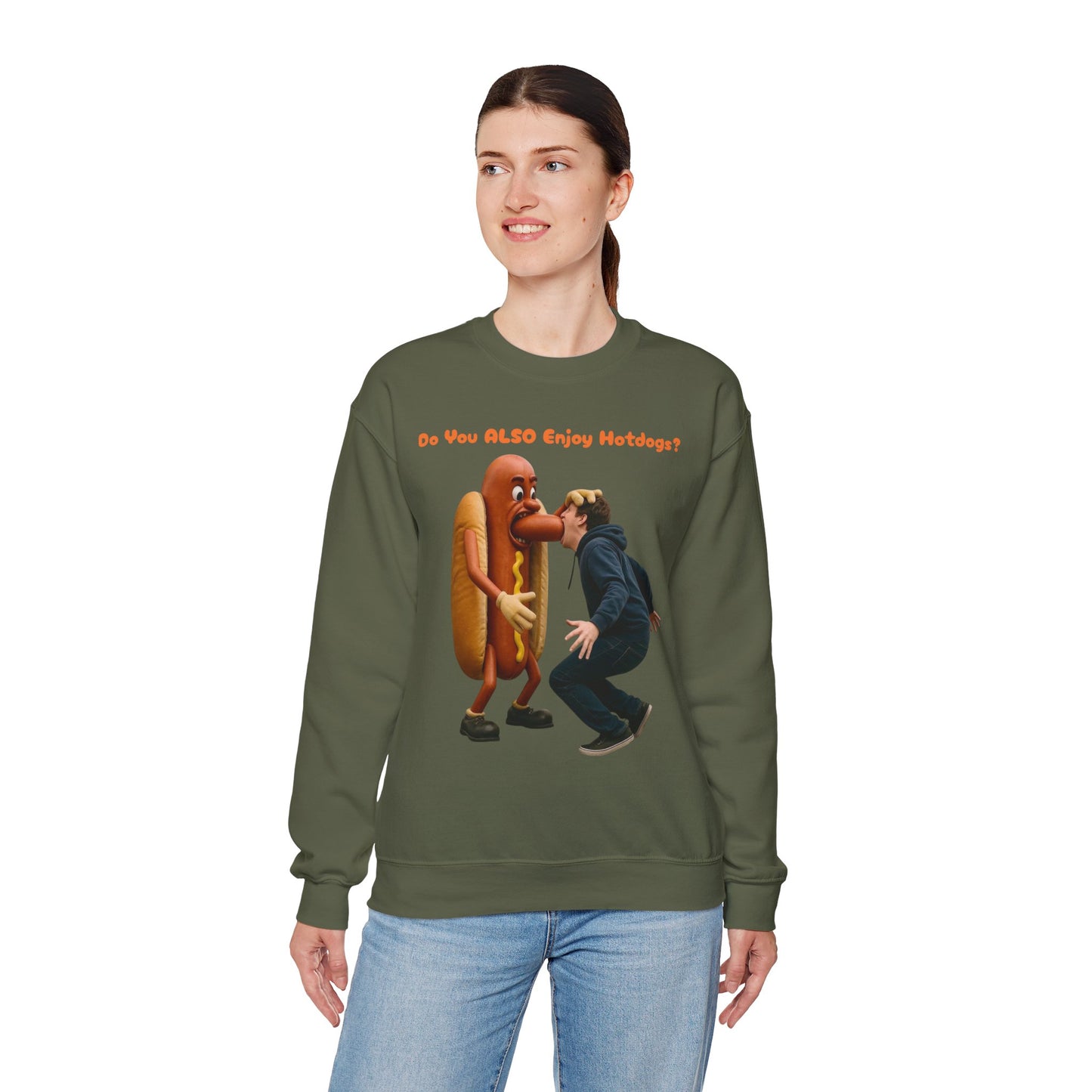 Man Eats Hotdog! - Unisex Heavy Blend Crewneck Sweatshirt