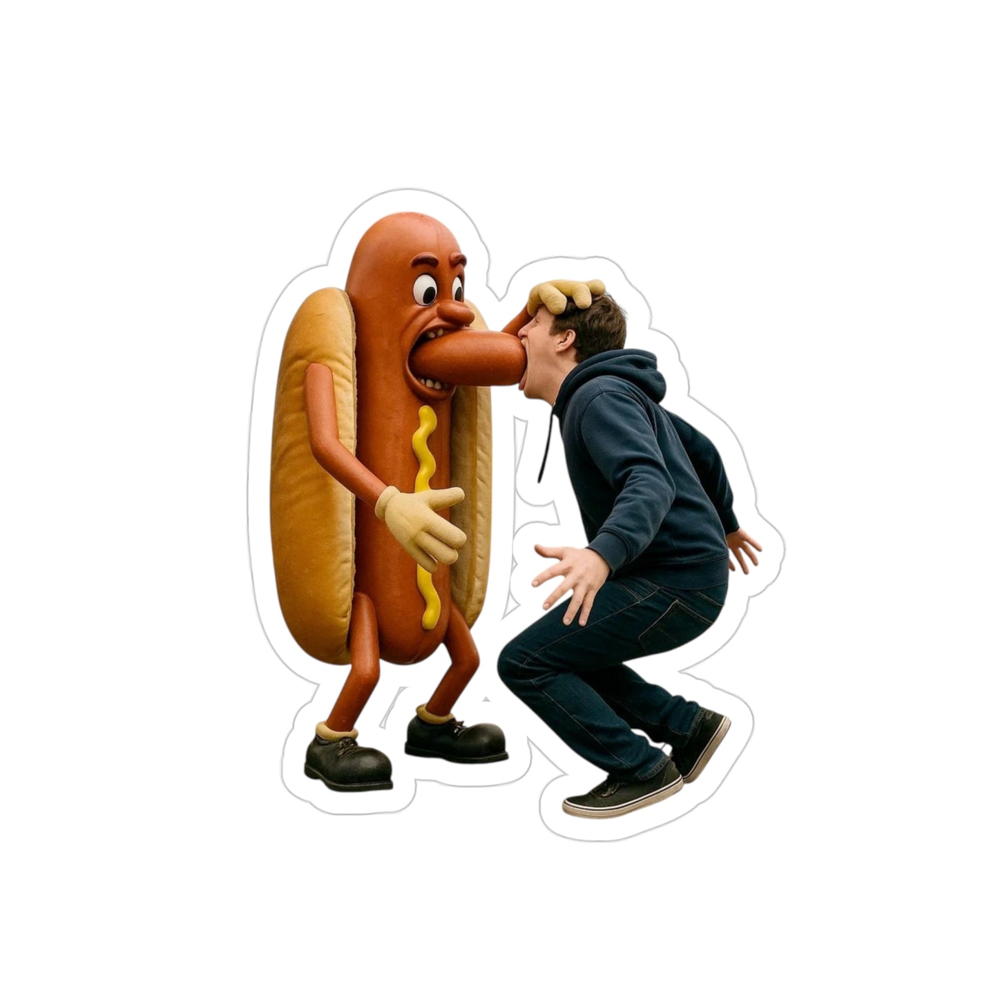 Man Eats Hotdog! - Die-Cut Sticker