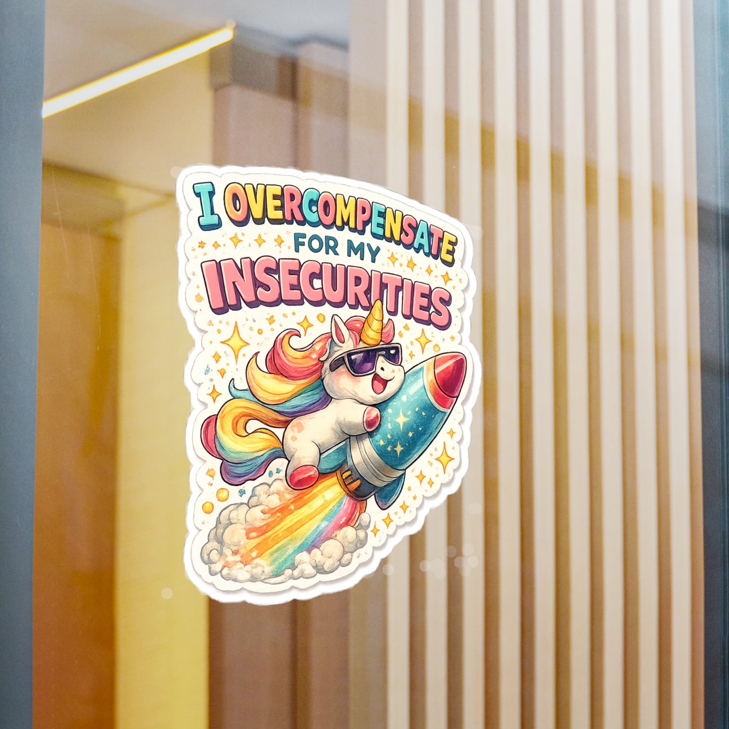 I Overcompensate - Kiss-Cut Vinyl Decals