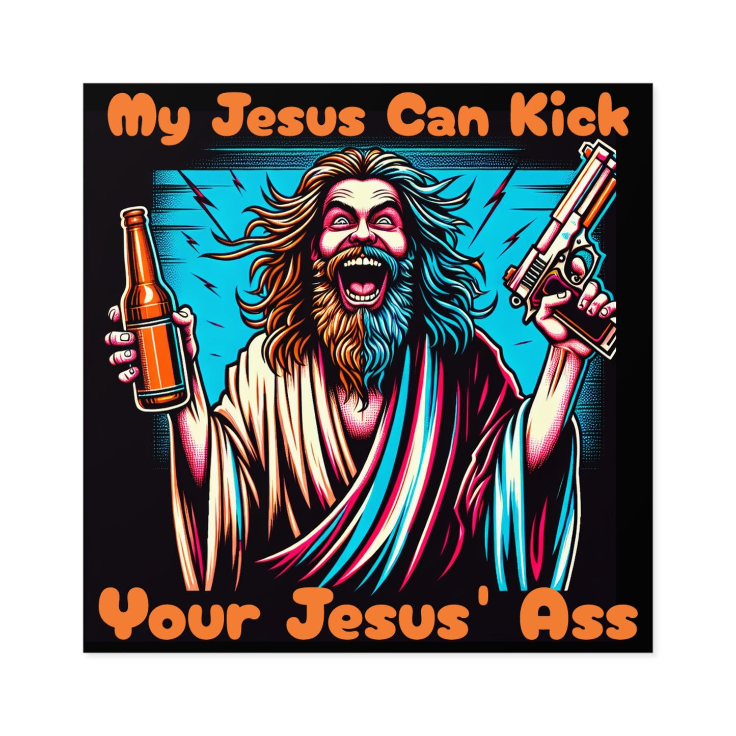 Jesus v Jesus - Square Stickers