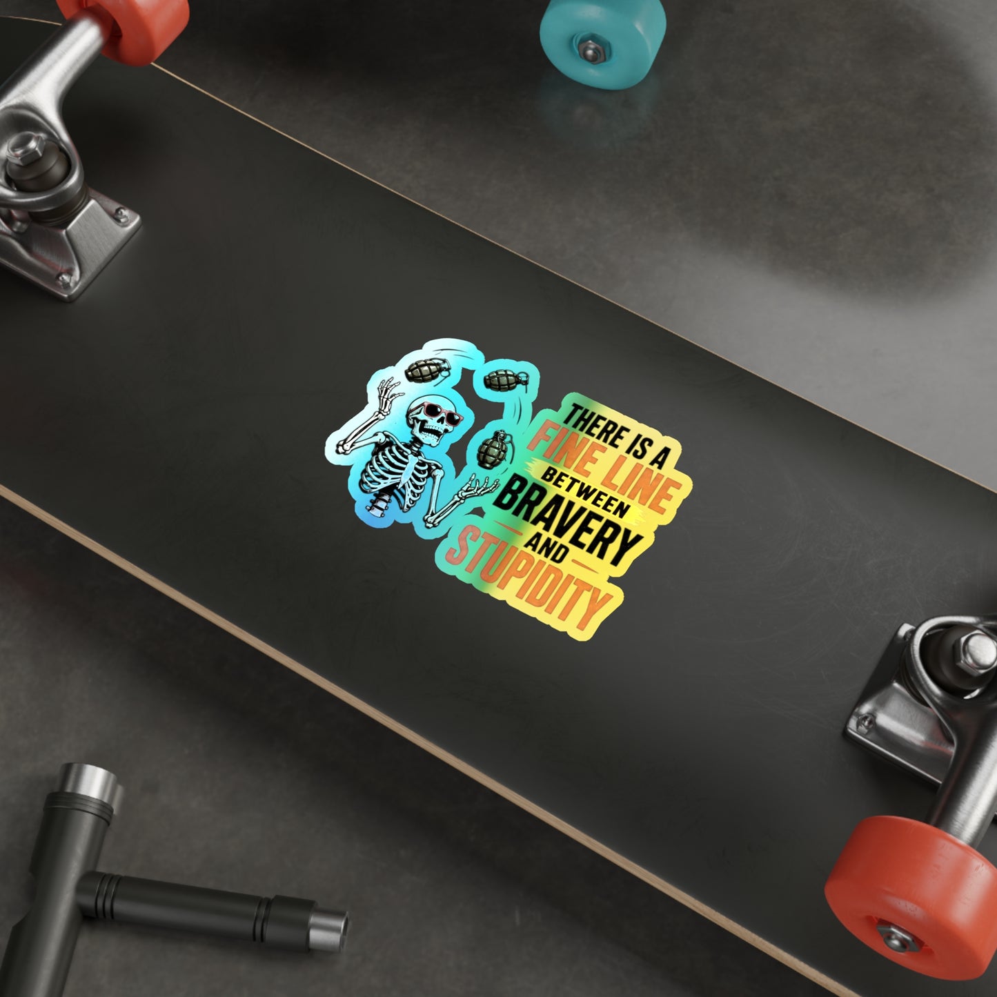 Fine Line to Stupidity - Holographic Die-cut Stickers