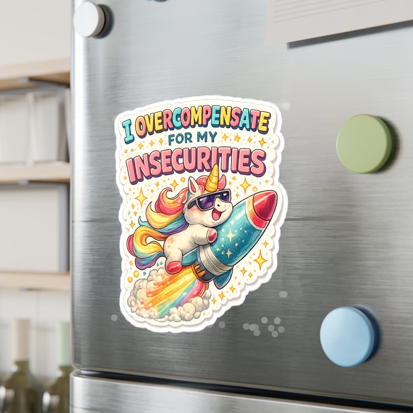 I Overcompensate - Kiss-Cut Vinyl Decals