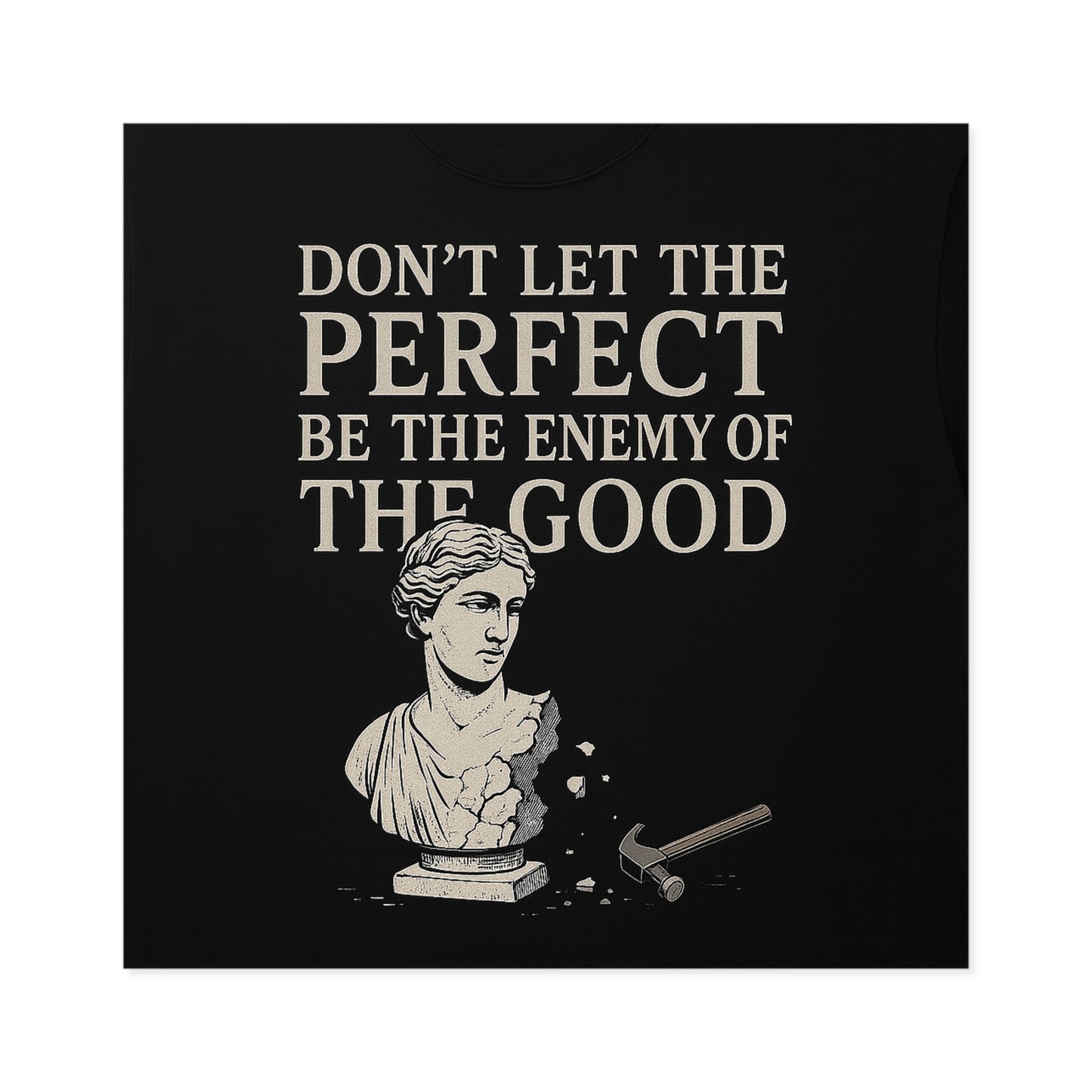 Enemy of the good - Square Stickers, Motivational Art Decals, Unique Gifts for Students, Office Decor, Self-Improvement Reminder