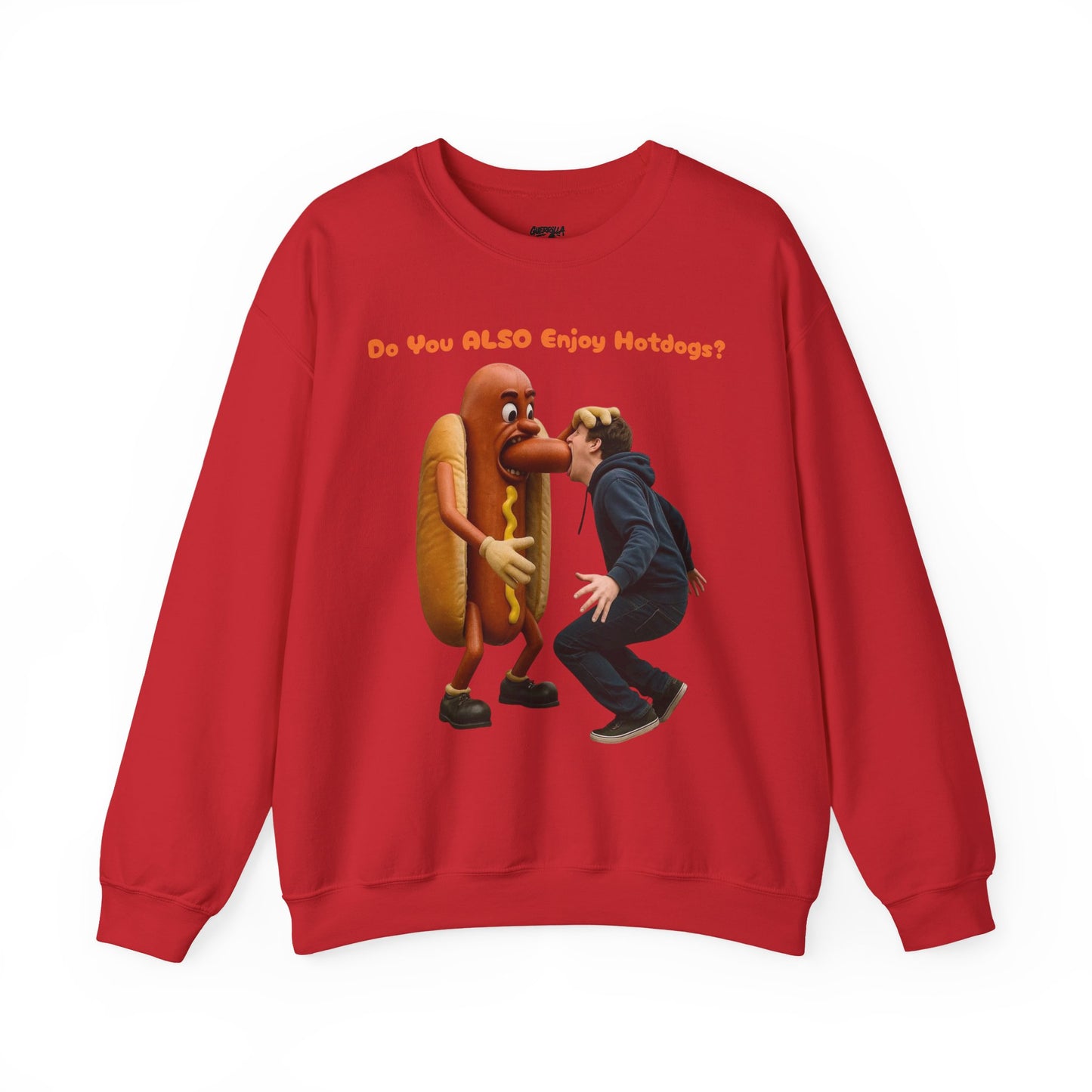 Man Eats Hotdog! - Unisex Heavy Blend Crewneck Sweatshirt