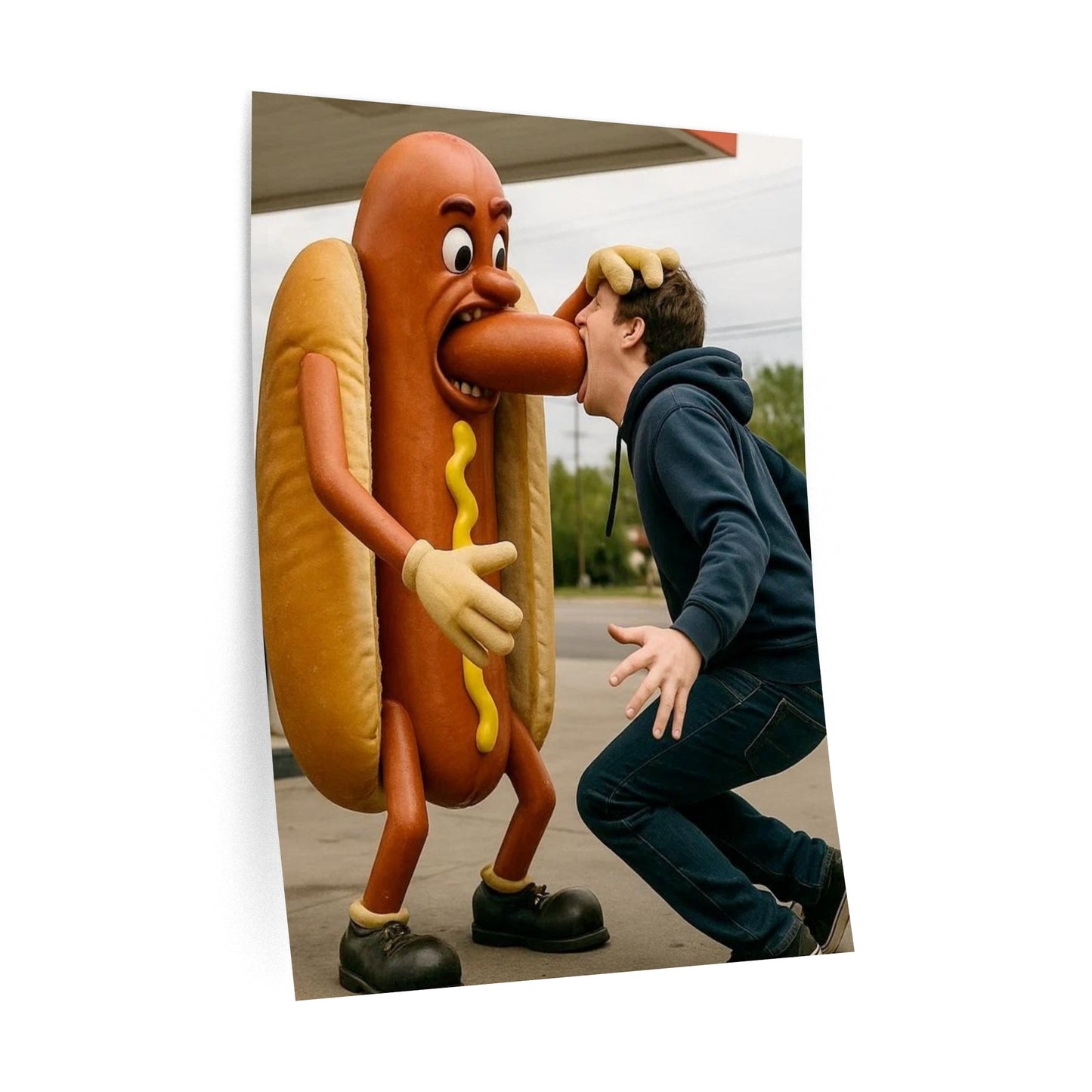 Man Eats Hotdog! - Wall Decals