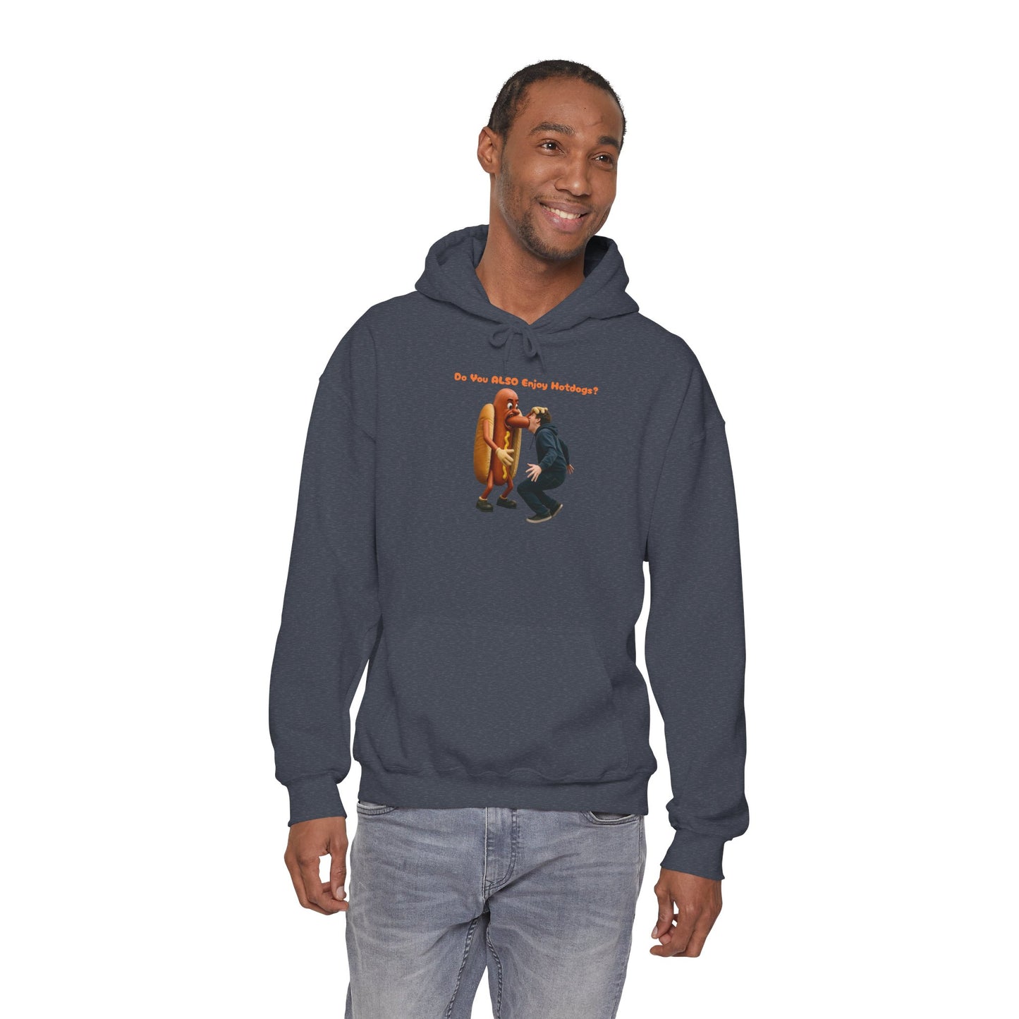 Man Eats Hotdog! - Unisex Heavy Blend Hooded Sweatshirt