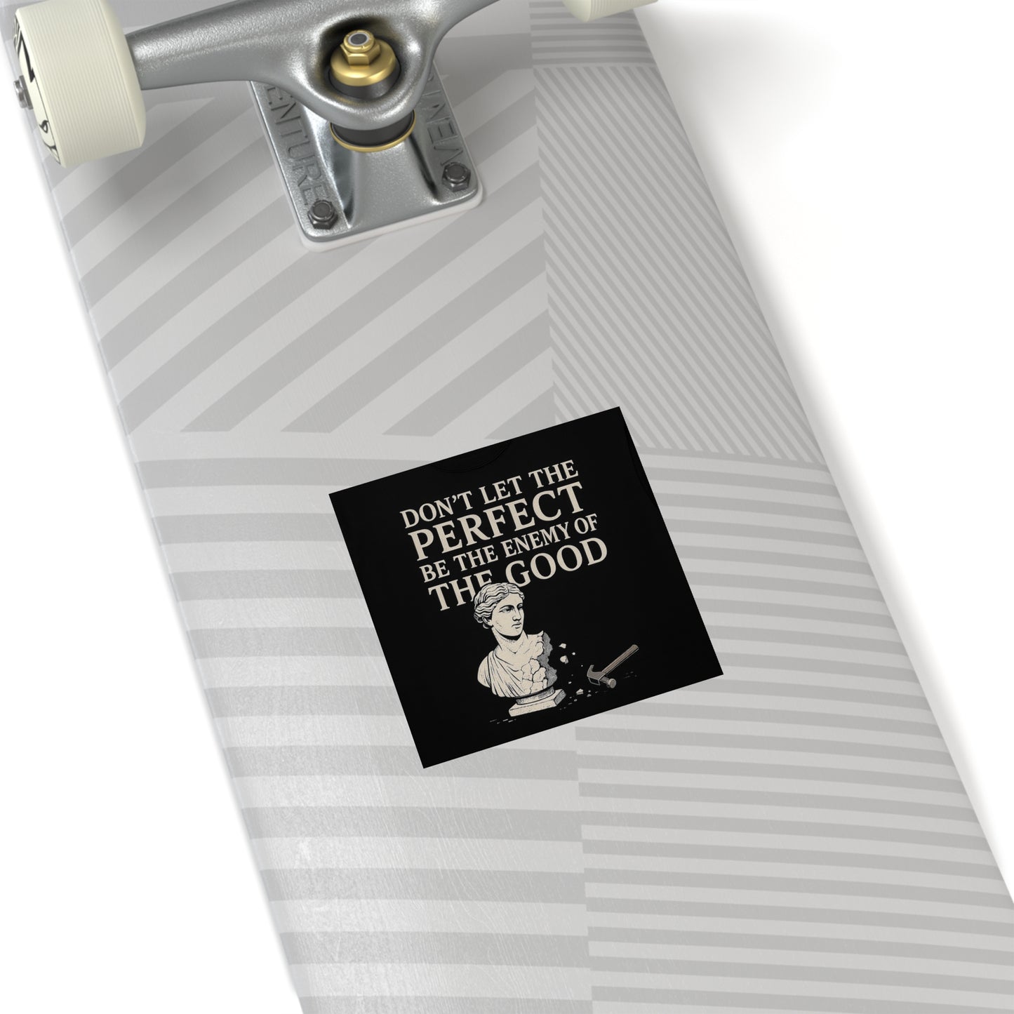 Enemy of the good - Square Stickers, Motivational Art Decals, Unique Gifts for Students, Office Decor, Self-Improvement Reminder