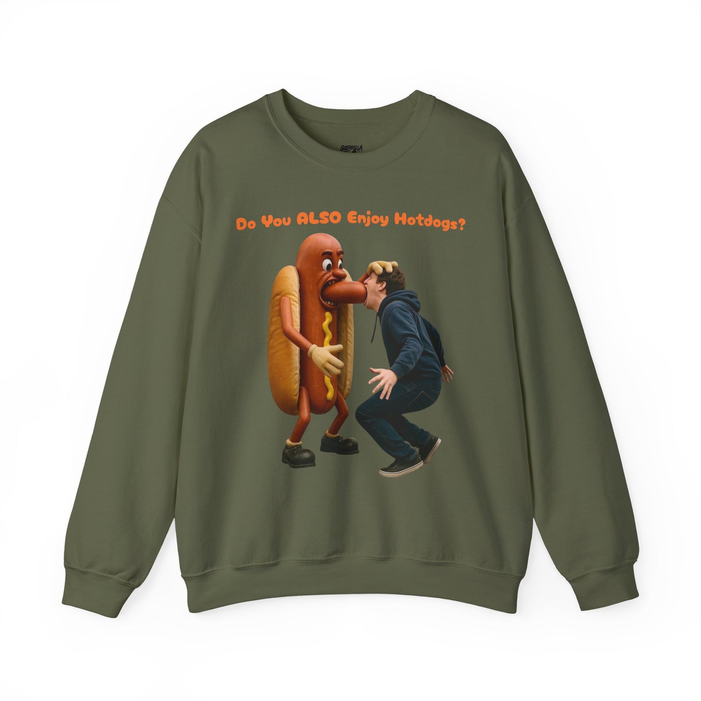 Man Eats Hotdog! - Unisex Heavy Blend Crewneck Sweatshirt