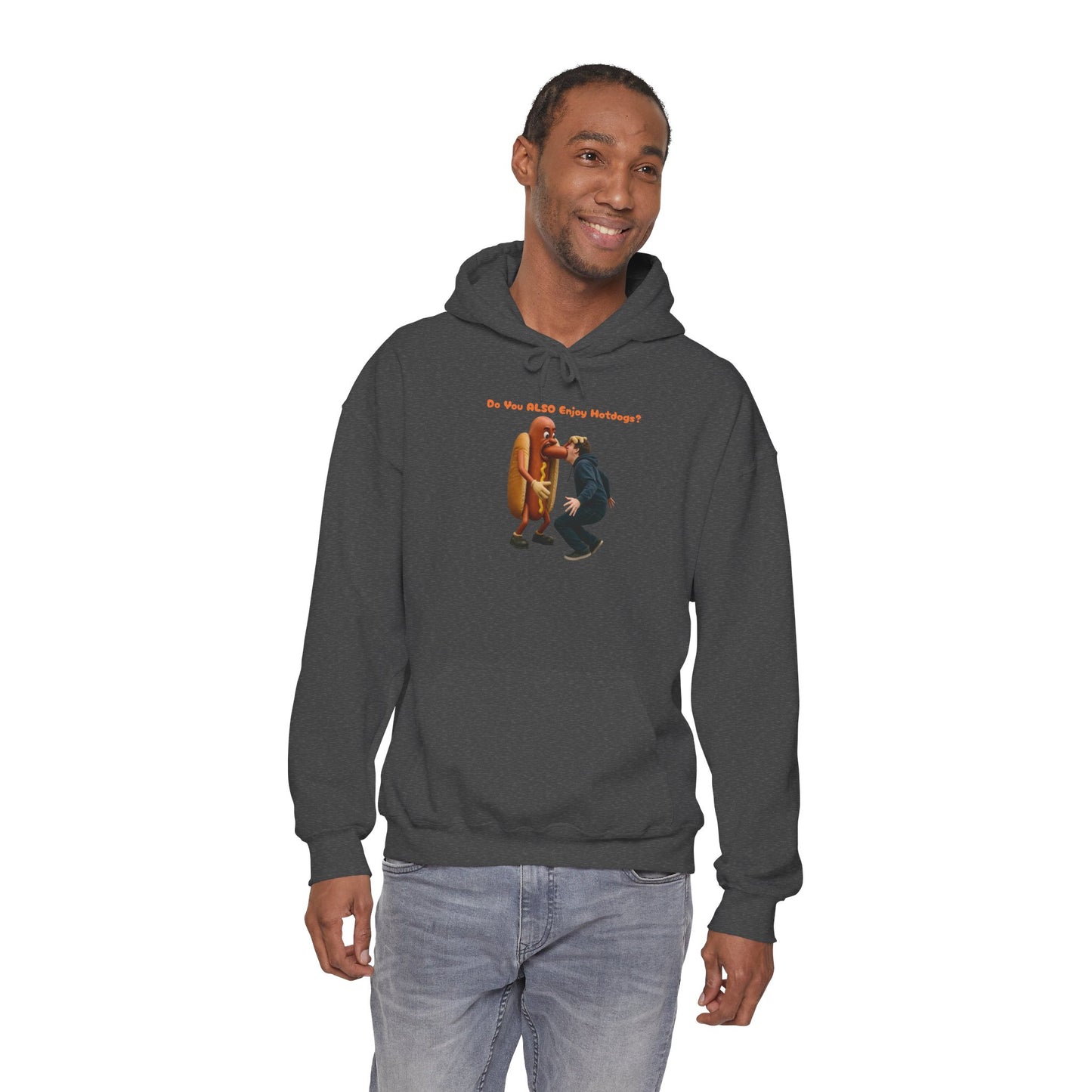 Man Eats Hotdog! - Unisex Heavy Blend Hooded Sweatshirt