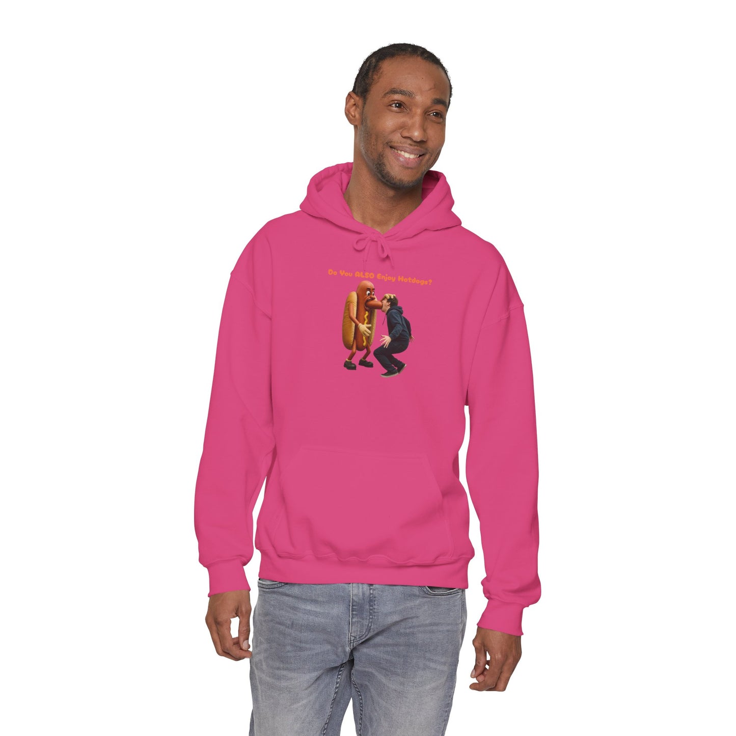 Man Eats Hotdog! - Unisex Heavy Blend Hooded Sweatshirt