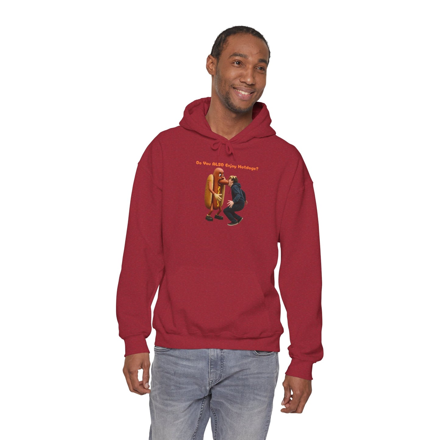 Man Eats Hotdog! - Unisex Heavy Blend Hooded Sweatshirt