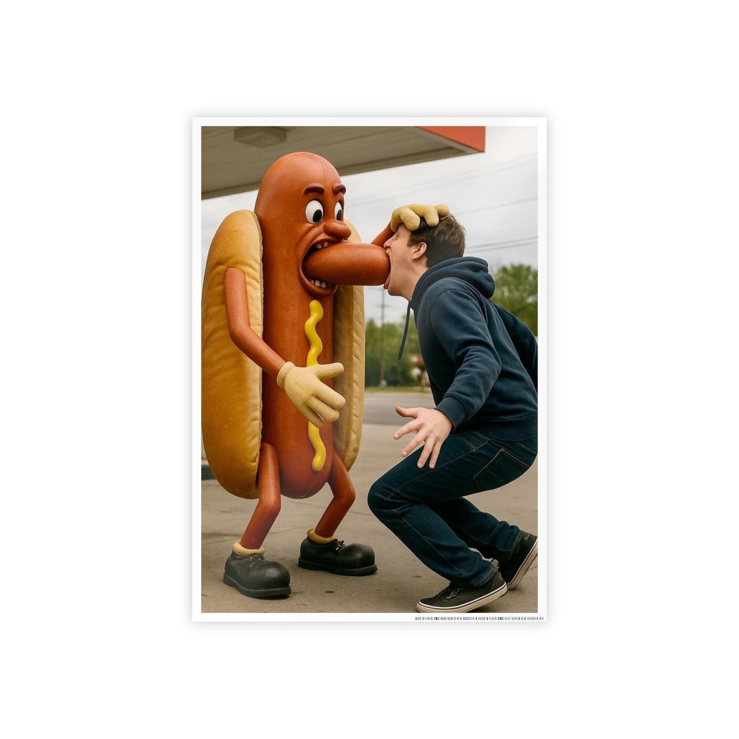 Man Eats Hotdog! - Gloss Posters