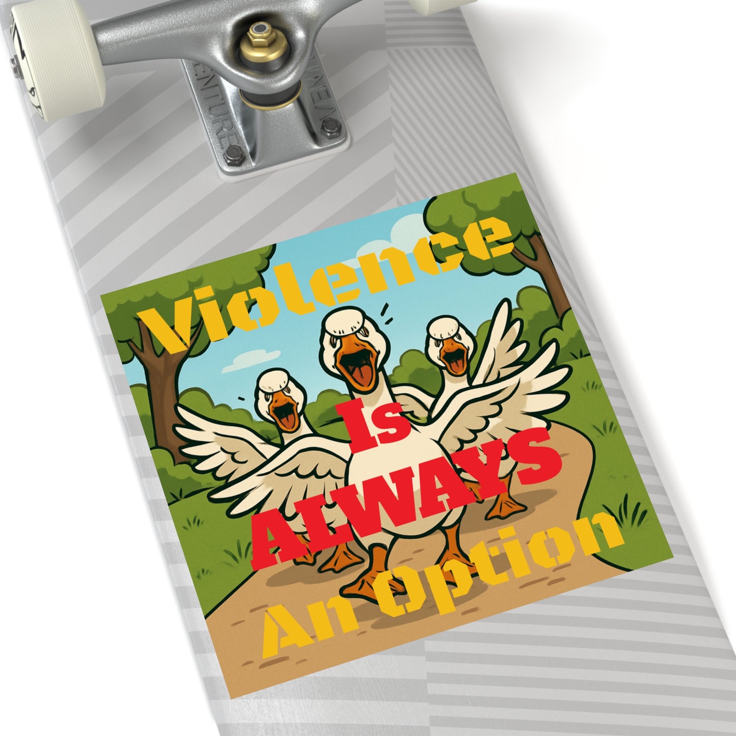 Violence Is ALWAYS An Option - Square Stickers