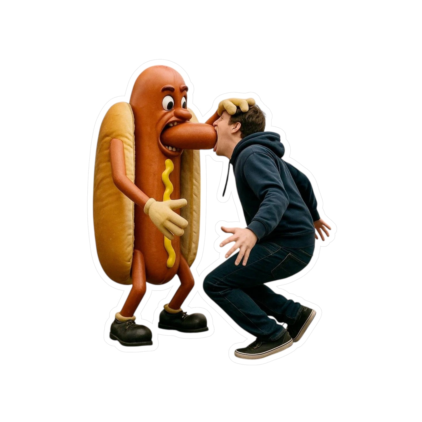 Man Eats Hotdog! -  Kiss-Cut Vinyl Decals