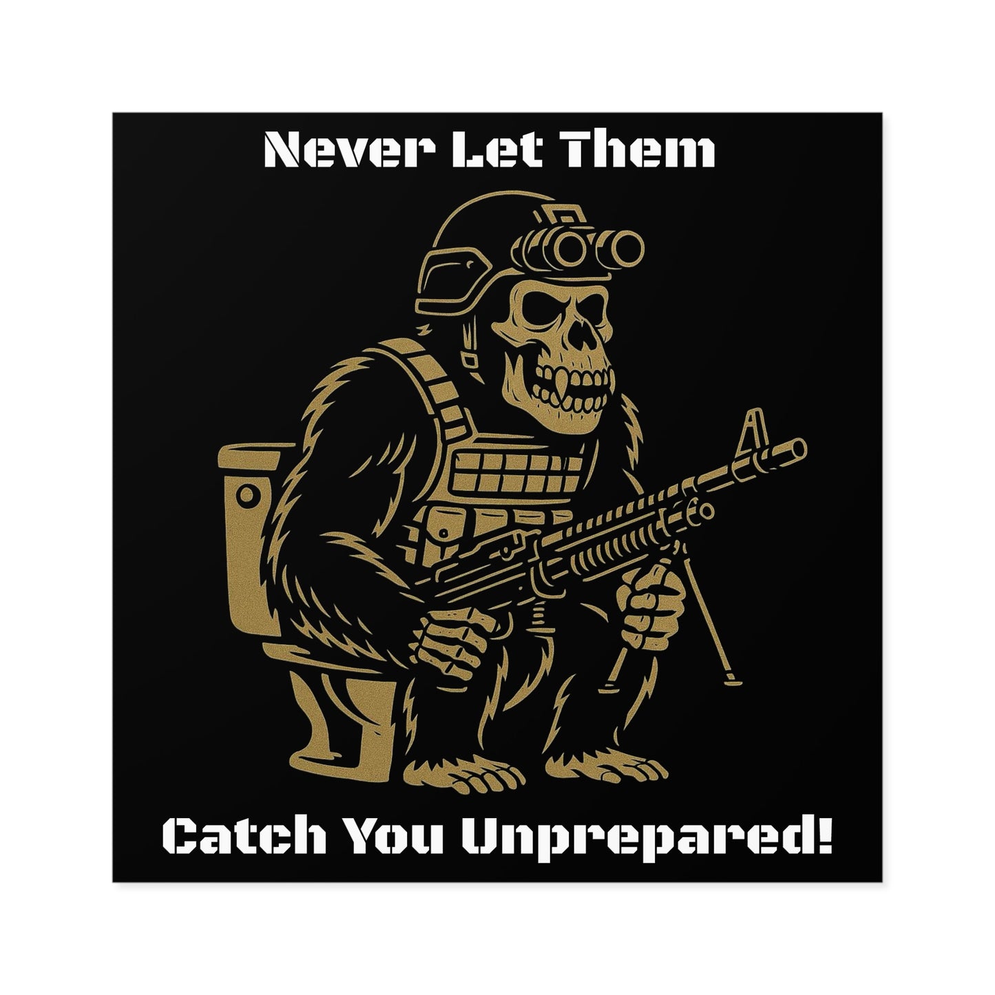 Humorous Military Gorilla Stickers, Funny Gifts for Men, Tactical Decor, Unique Wall Art, Cool Stickers for Outdoor Enthusiasts