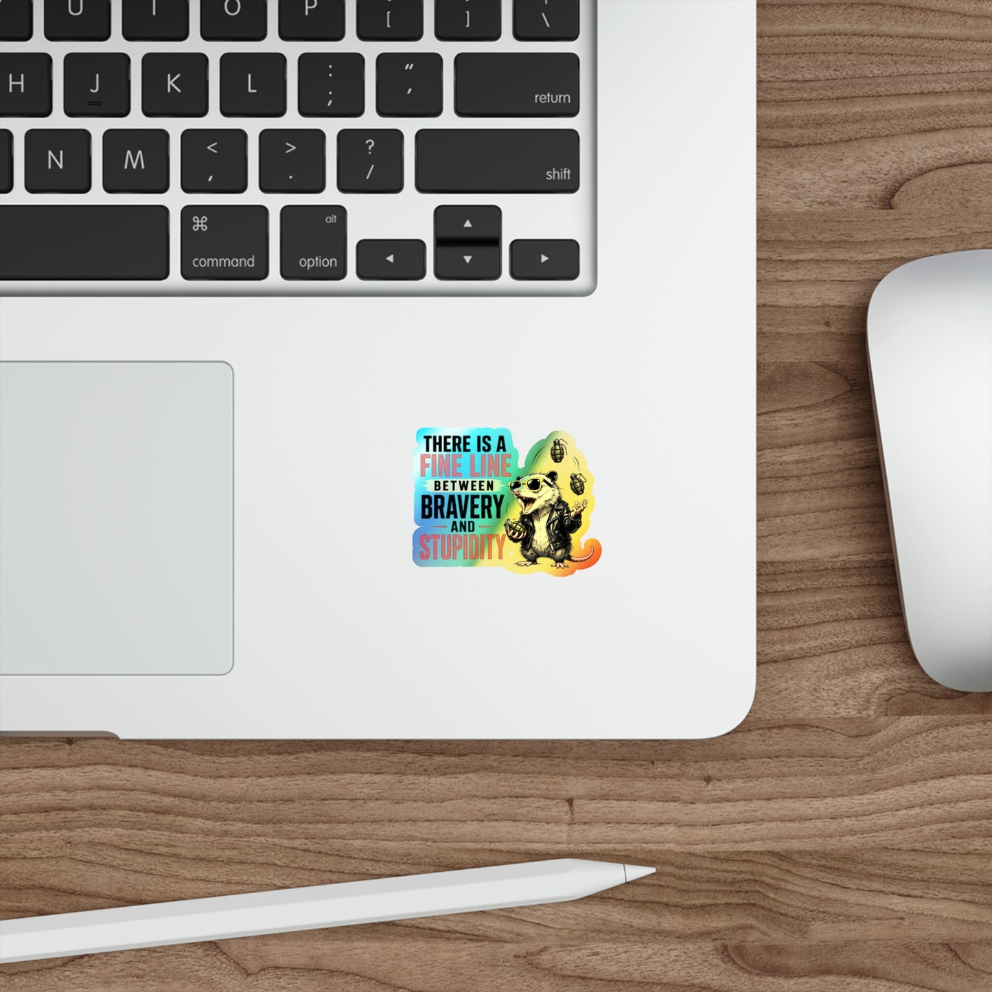 Fine Line to Stupidity - Holographic Die-cut Stickers