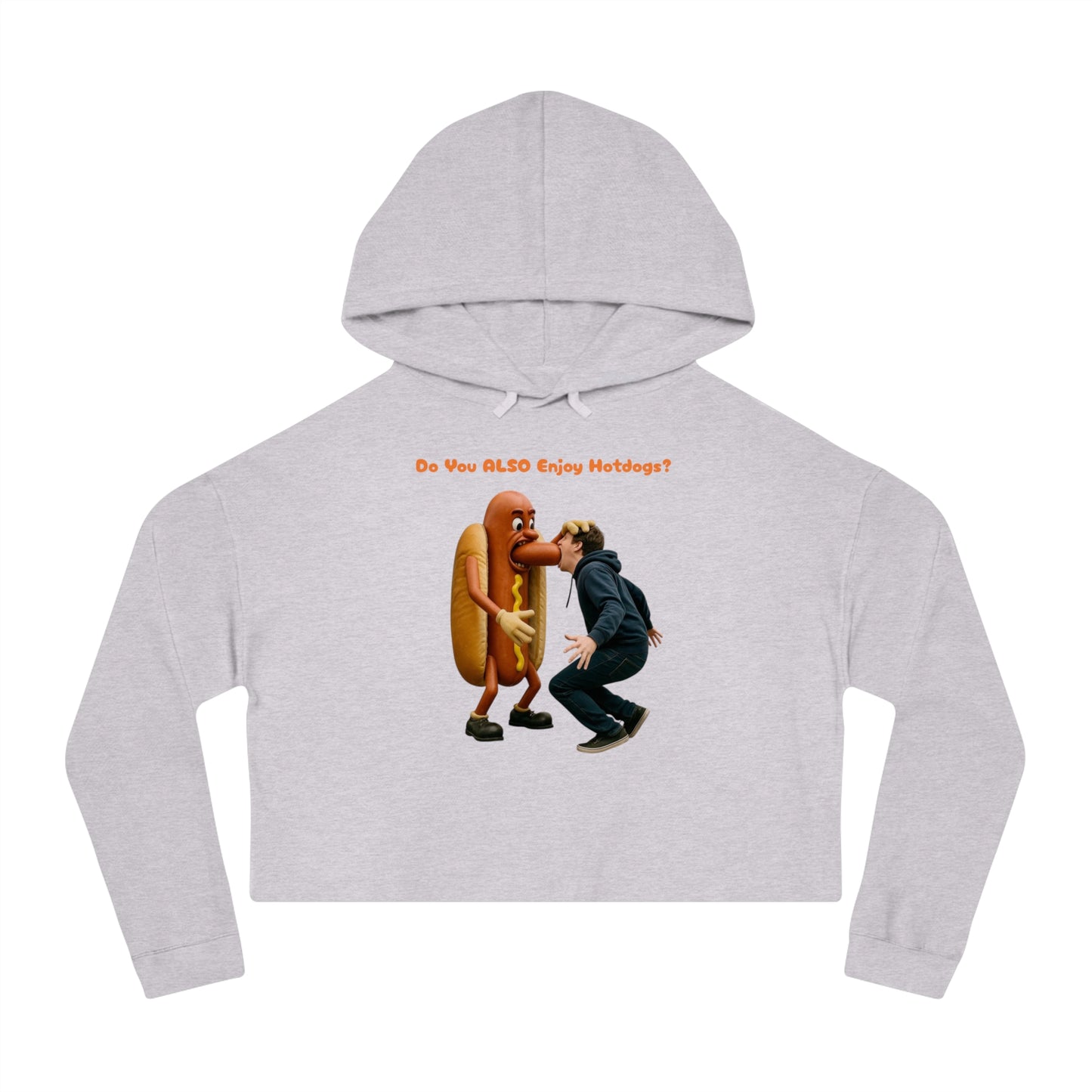 Man Eats Hotdog! - Cropped Hoodie