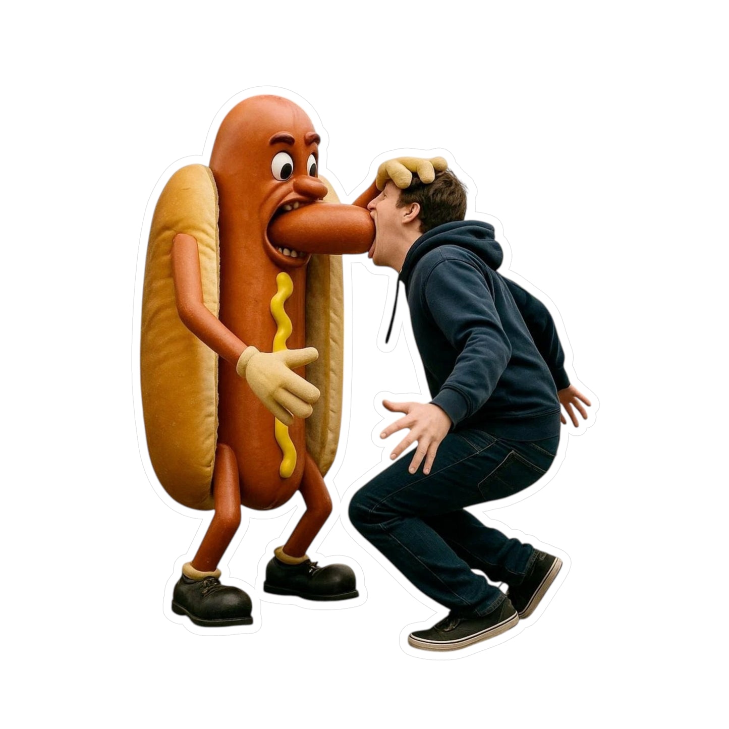 Man Eats Hotdog! -  Kiss-Cut Vinyl Decals