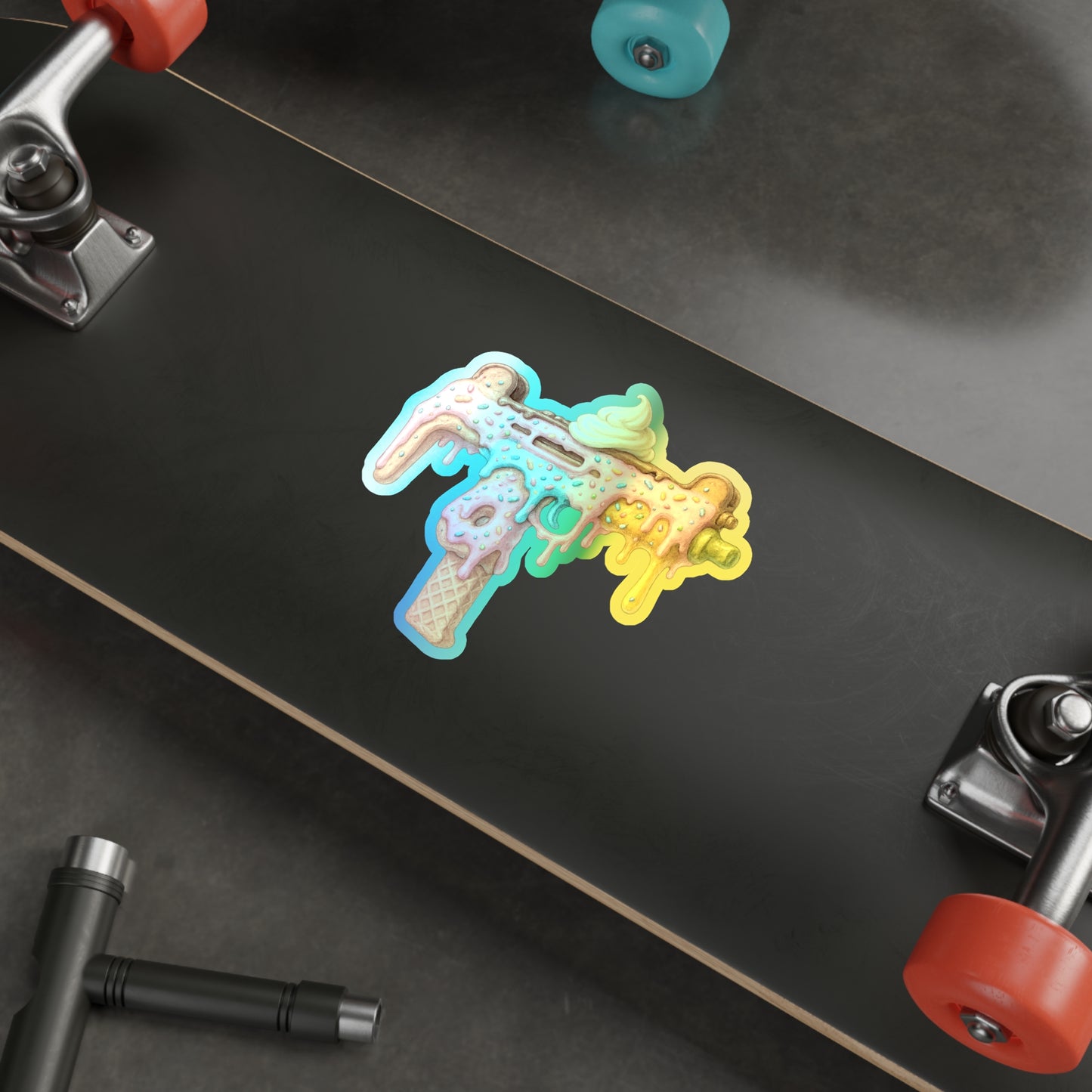 Sweet Treat Uzi - Holographic Die-Cut Sticker