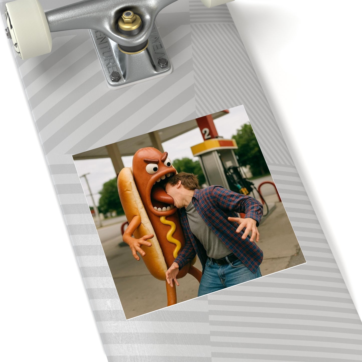 Hotdog Eats Man! - Square Stickers