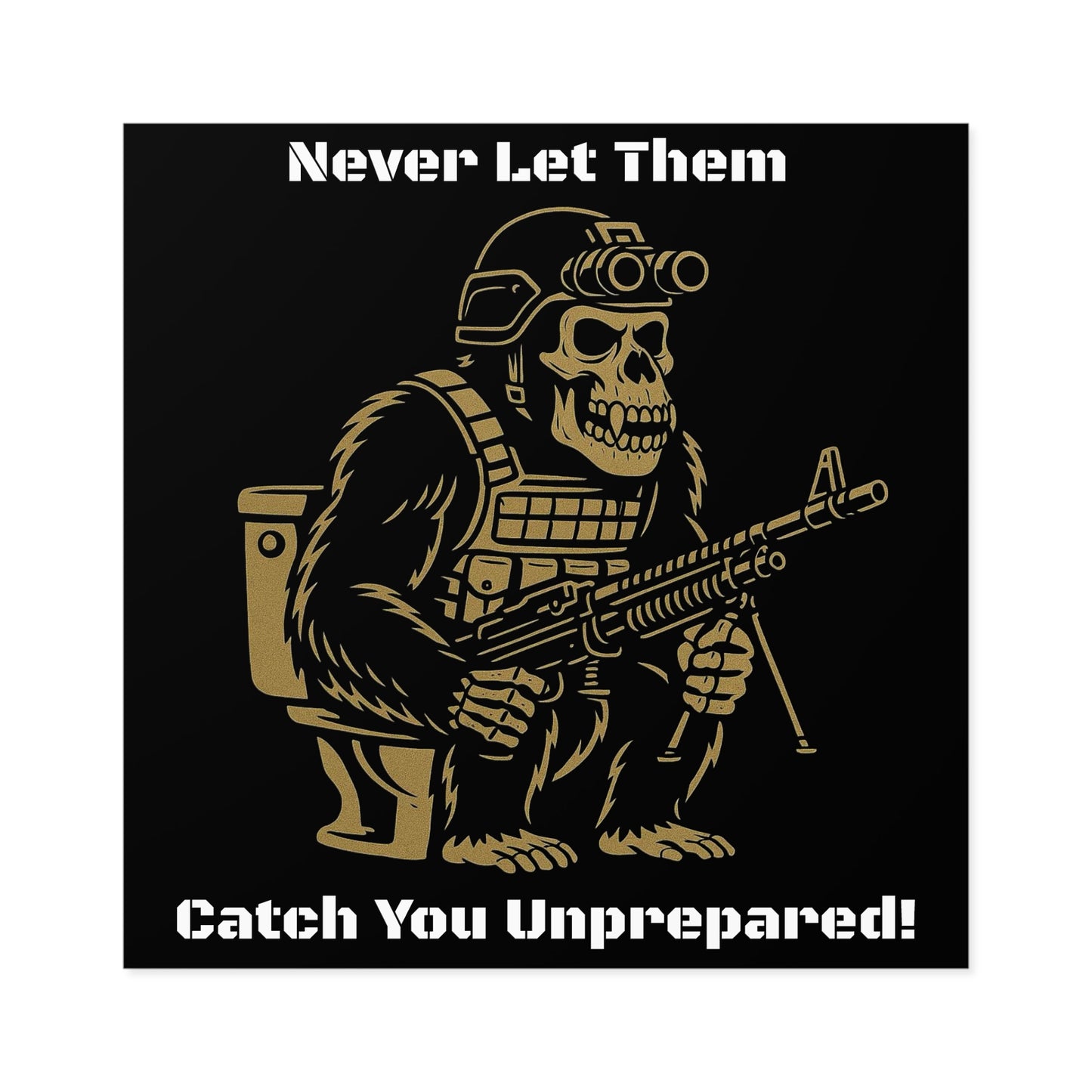 Humorous Military Gorilla Stickers, Funny Gifts for Men, Tactical Decor, Unique Wall Art, Cool Stickers for Outdoor Enthusiasts