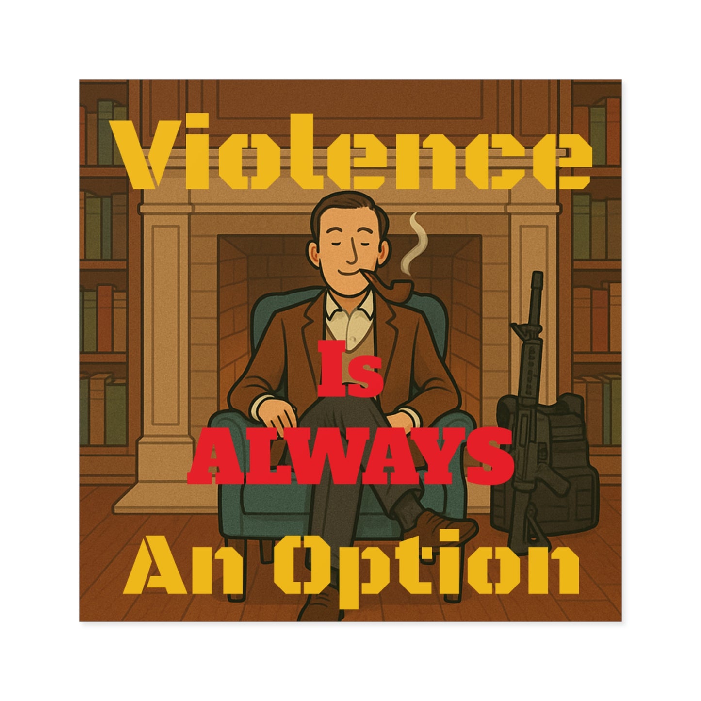 Violence Is ALWAYS An Option - Square Stickers